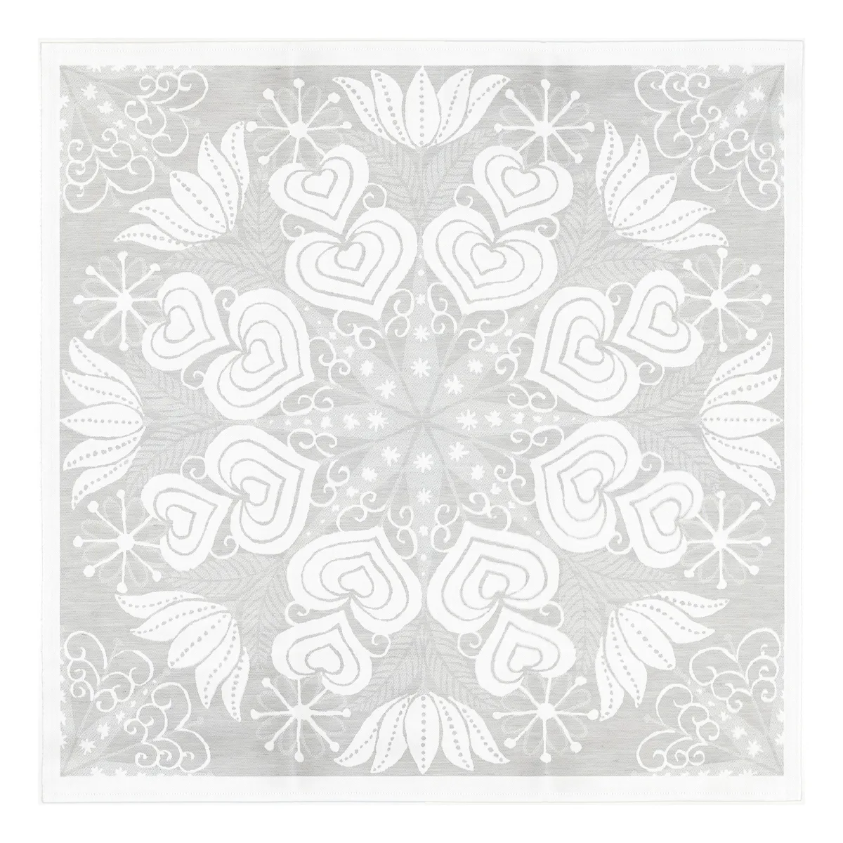 Ekelund Linneväveri Hjärtbo duk 80x80 cm Grå