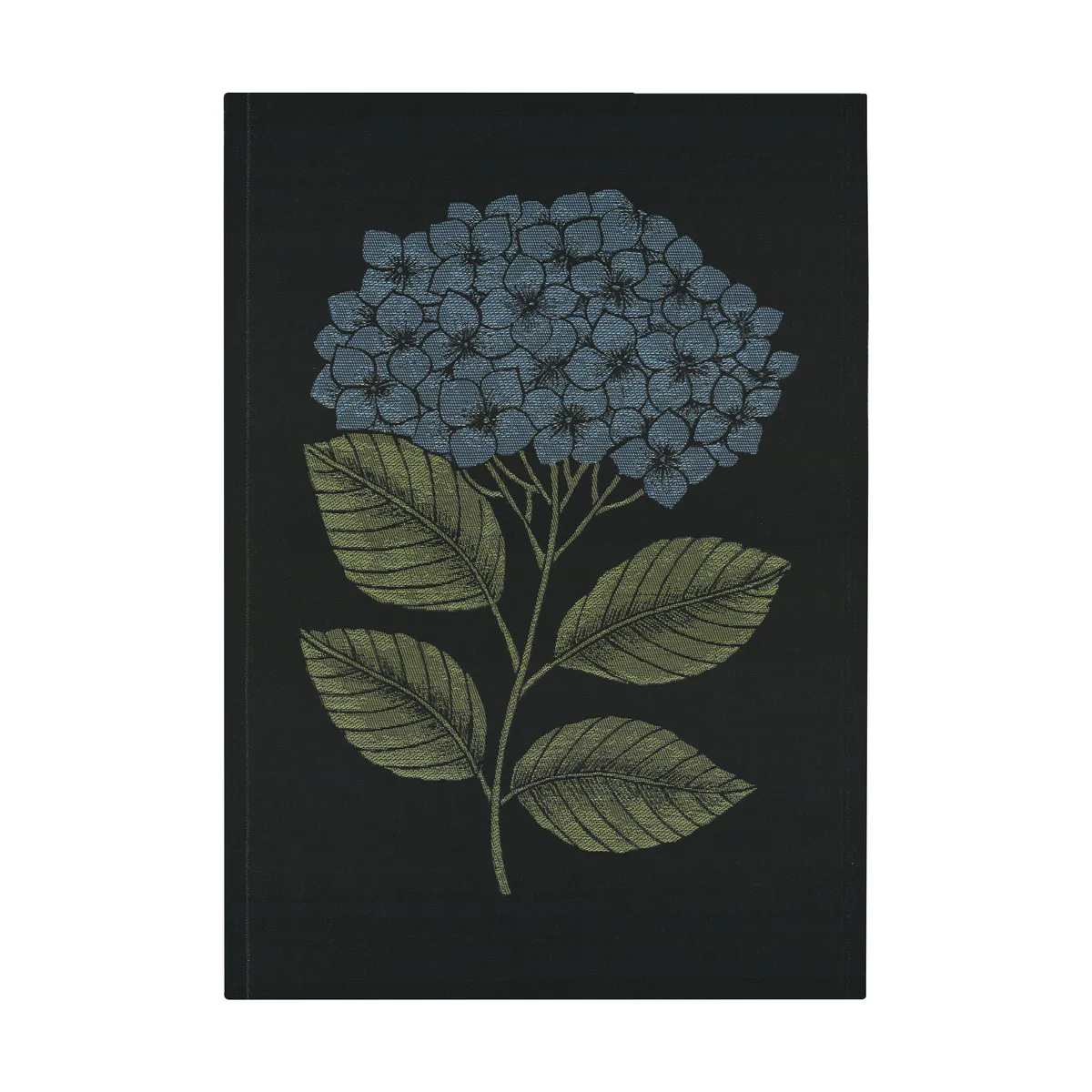 Ekelund Linneväveri Hydrangea kökshandduk 48x70 cm Svart-blå