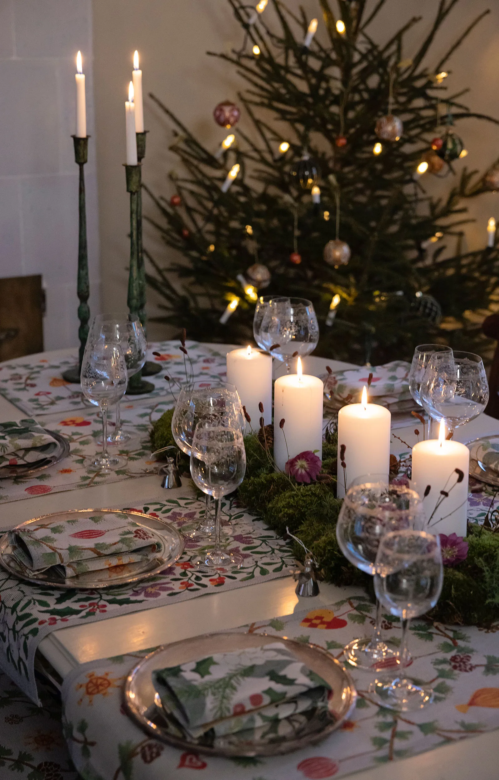 Julnatt kökshandduk 35x50 cm, Svart Ekelund Linneväveri