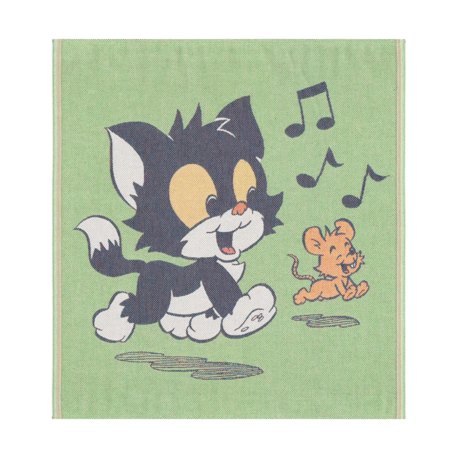 Katten Jansson babyfilt 70x75 cm, Grön Ekelund Linneväveri