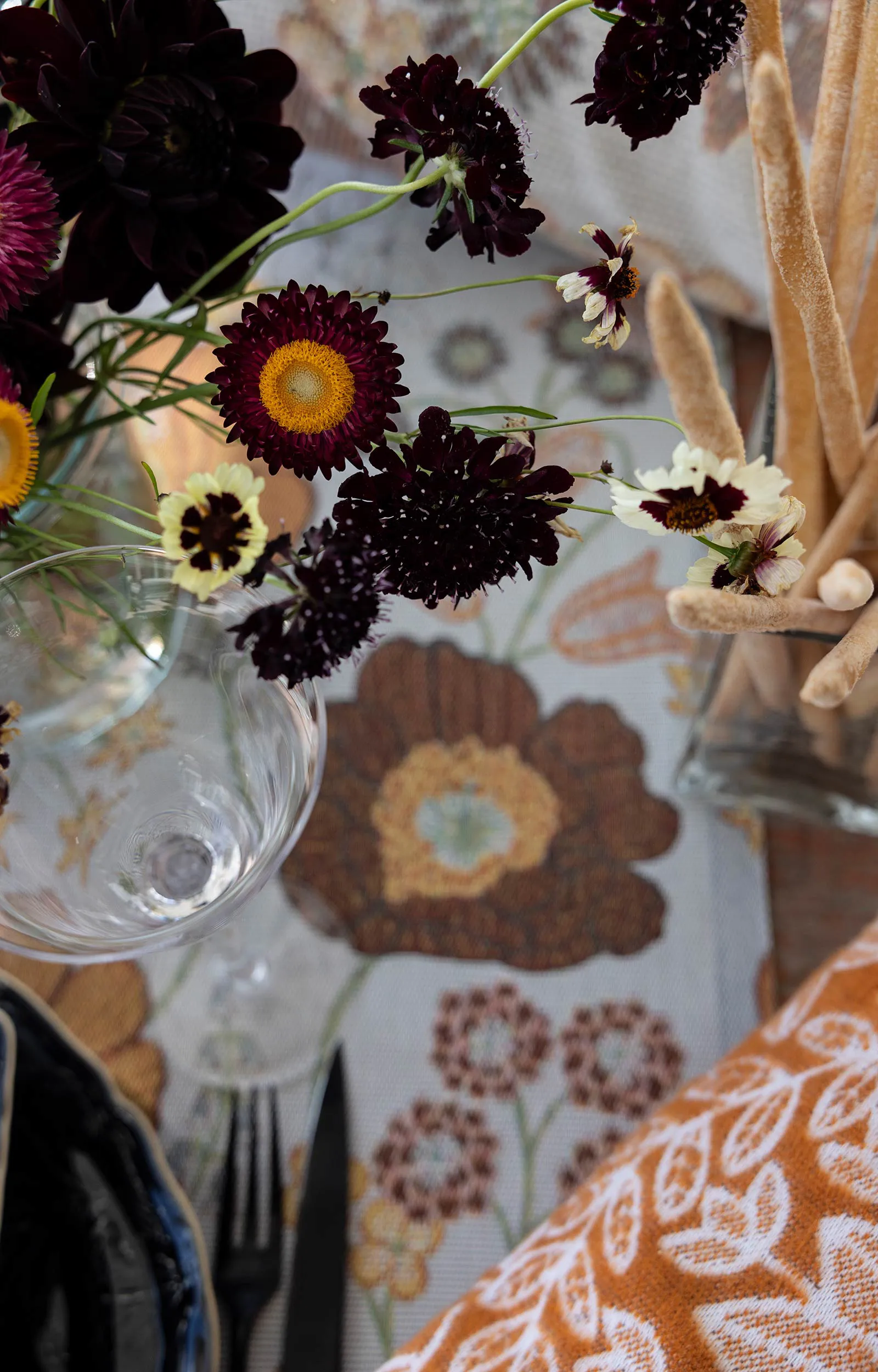 Kvällsblom kuddfodral 40x40 cm, Multi Ekelund Linneväveri