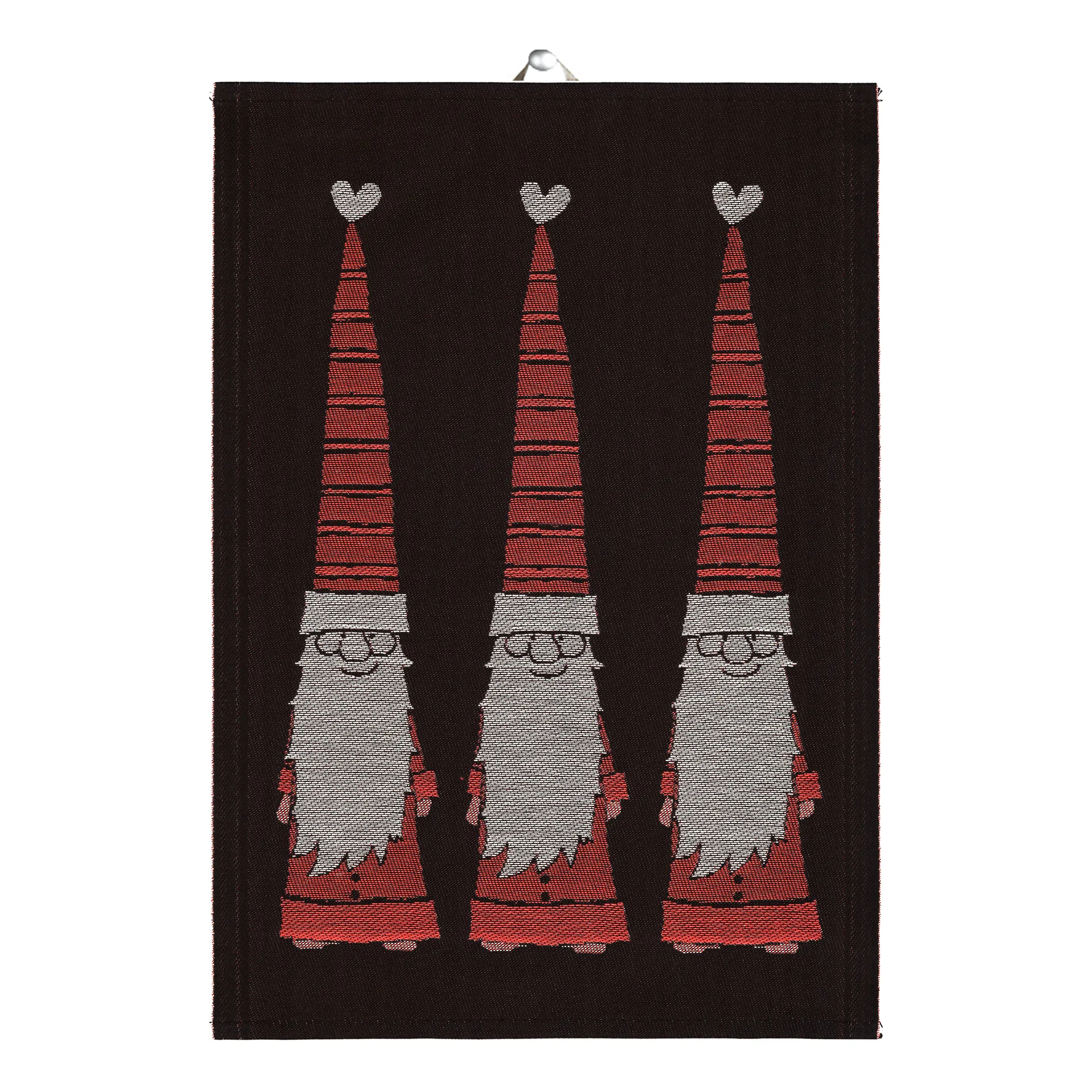 Långtomtar kökshandduk 48x70 cm, Röd Ekelund Linneväveri