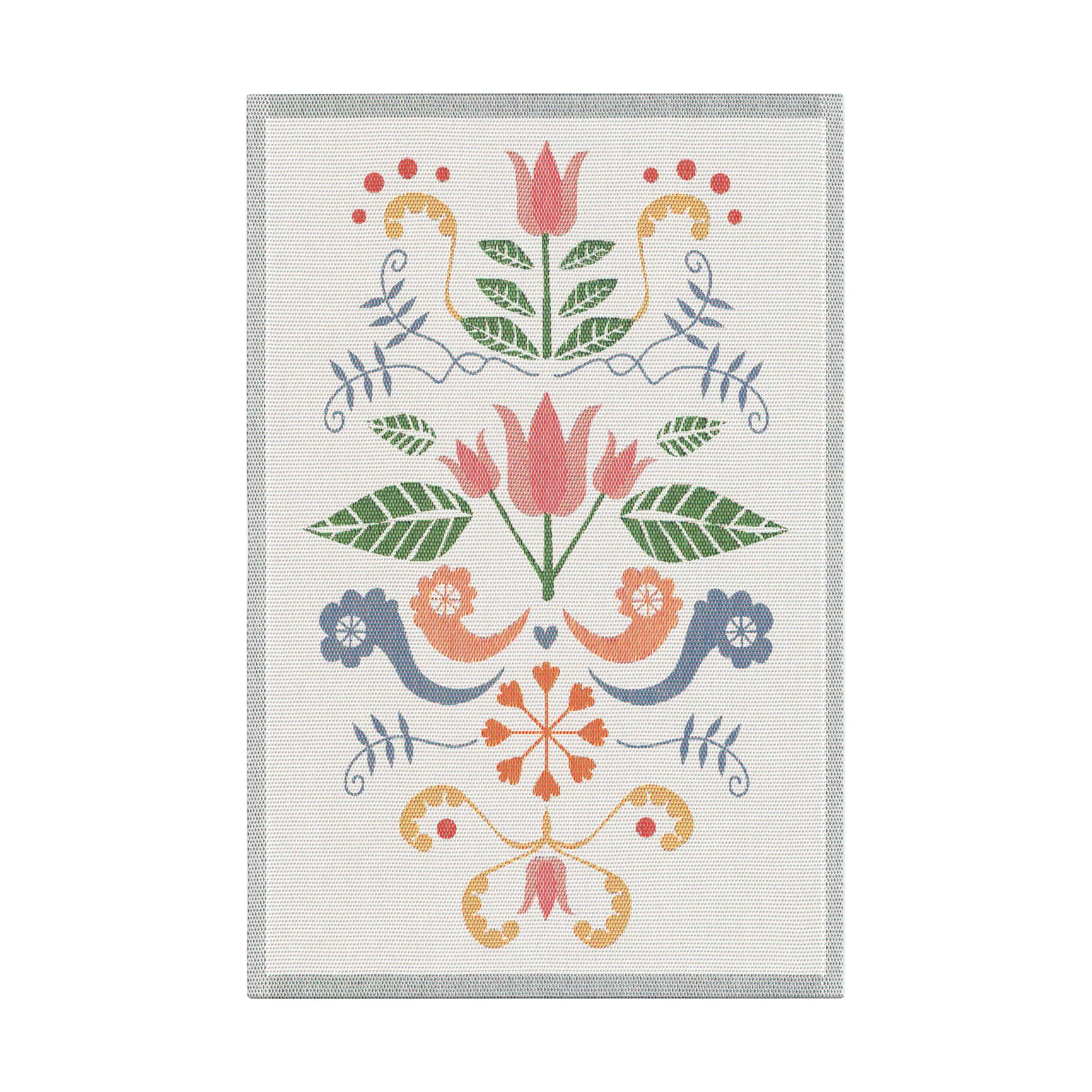 Lindas tulpan kökshandduk 40x60 cm, Rosa-grå Ekelund Linneväveri