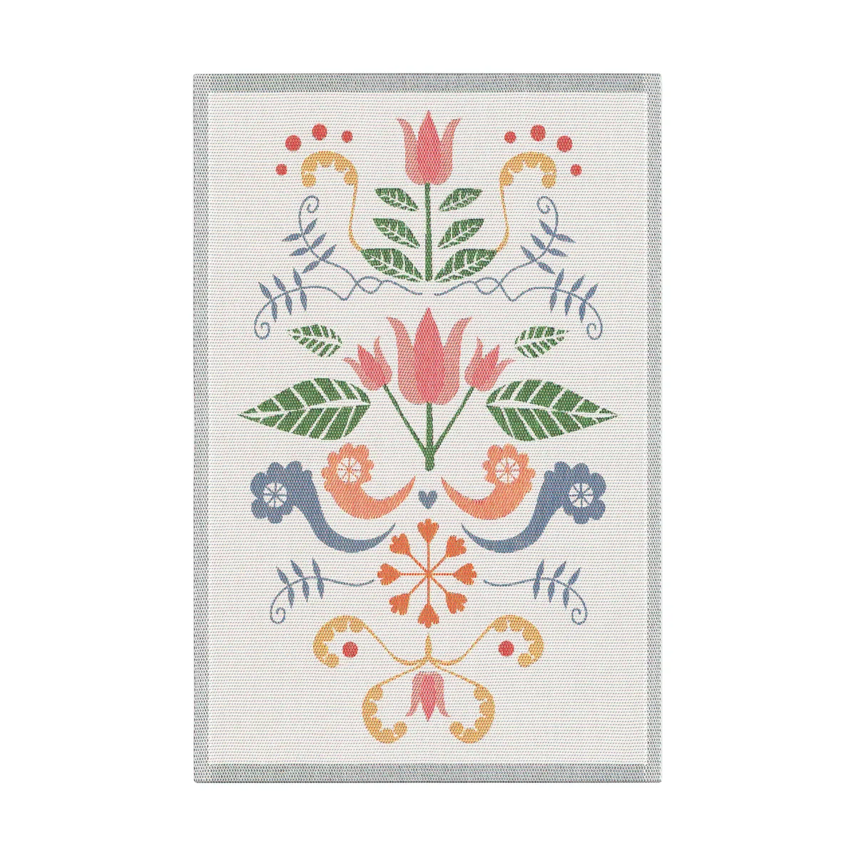 Ekelund Linneväveri Lindas tulpan kökshandduk 40x60 cm Rosa-grå