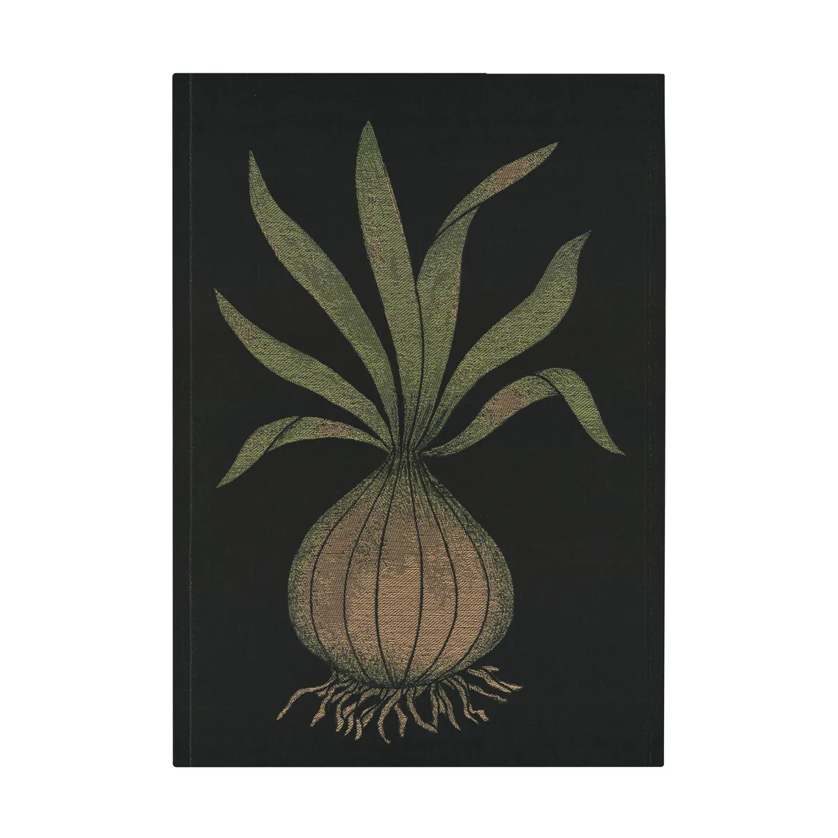 Ekelund Linneväveri Lök kökshandduk 48x70 cm Svart-mörkgul