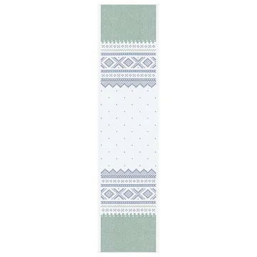 Marius bordslöpare 35x140 cm - Grön-blå - Ekelund Linneväveri