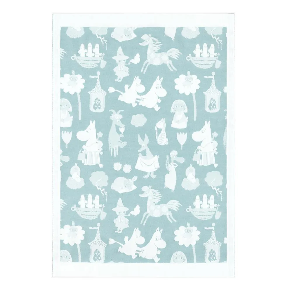 Moomin Valley barnfilt, blå Ekelund Linneväveri