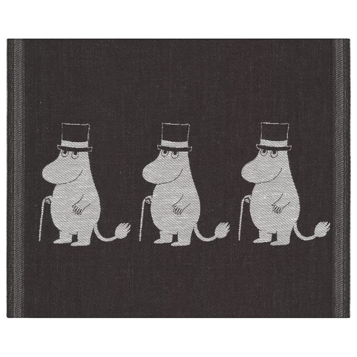 Moominpappa diskduk 28x35 cm, Svart Ekelund Linneväveri