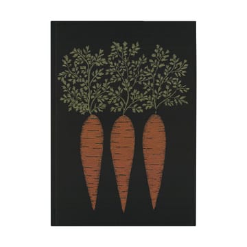 Morot kökshandduk 48x70 cm - Svart-orange - Ekelund Linneväveri