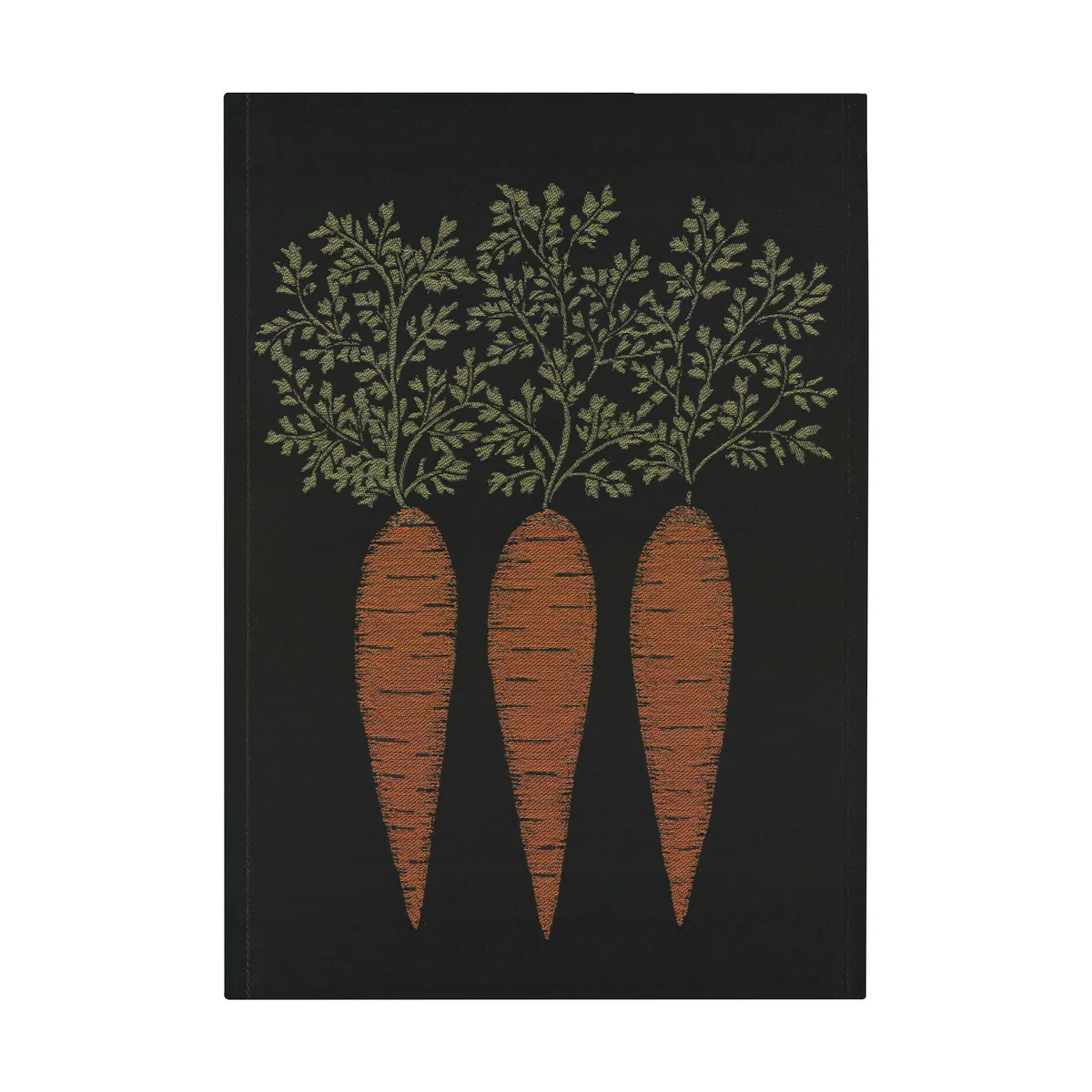 Ekelund Linneväveri Morot kökshandduk 48x70 cm Svart-orange