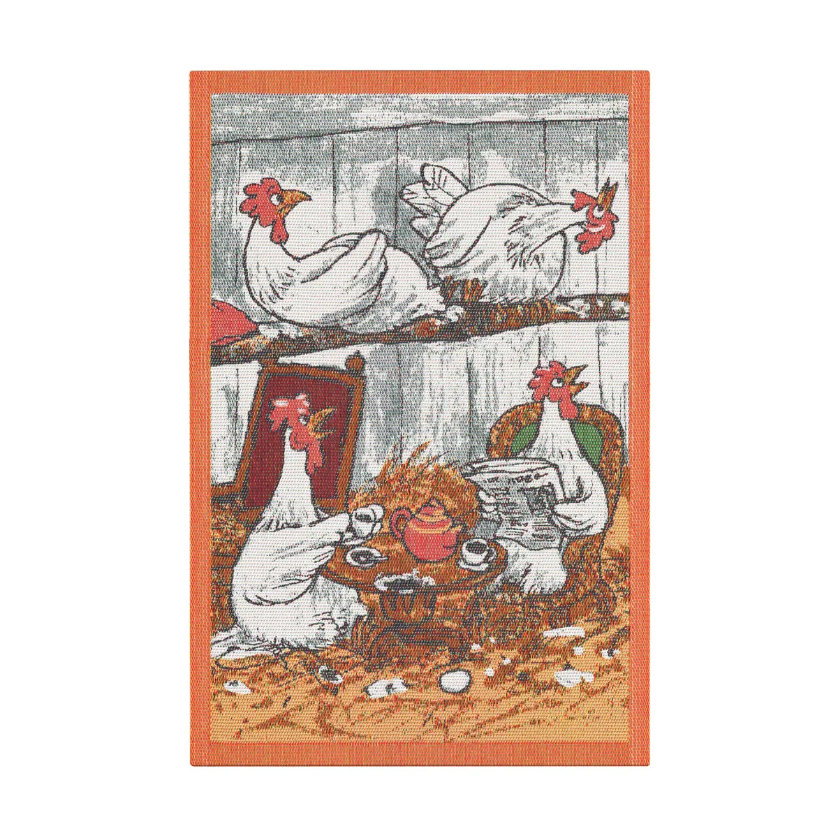 Ekelund Linneväveri Pettson & Findus kökshandduk multi 40x60 cm Kafferep