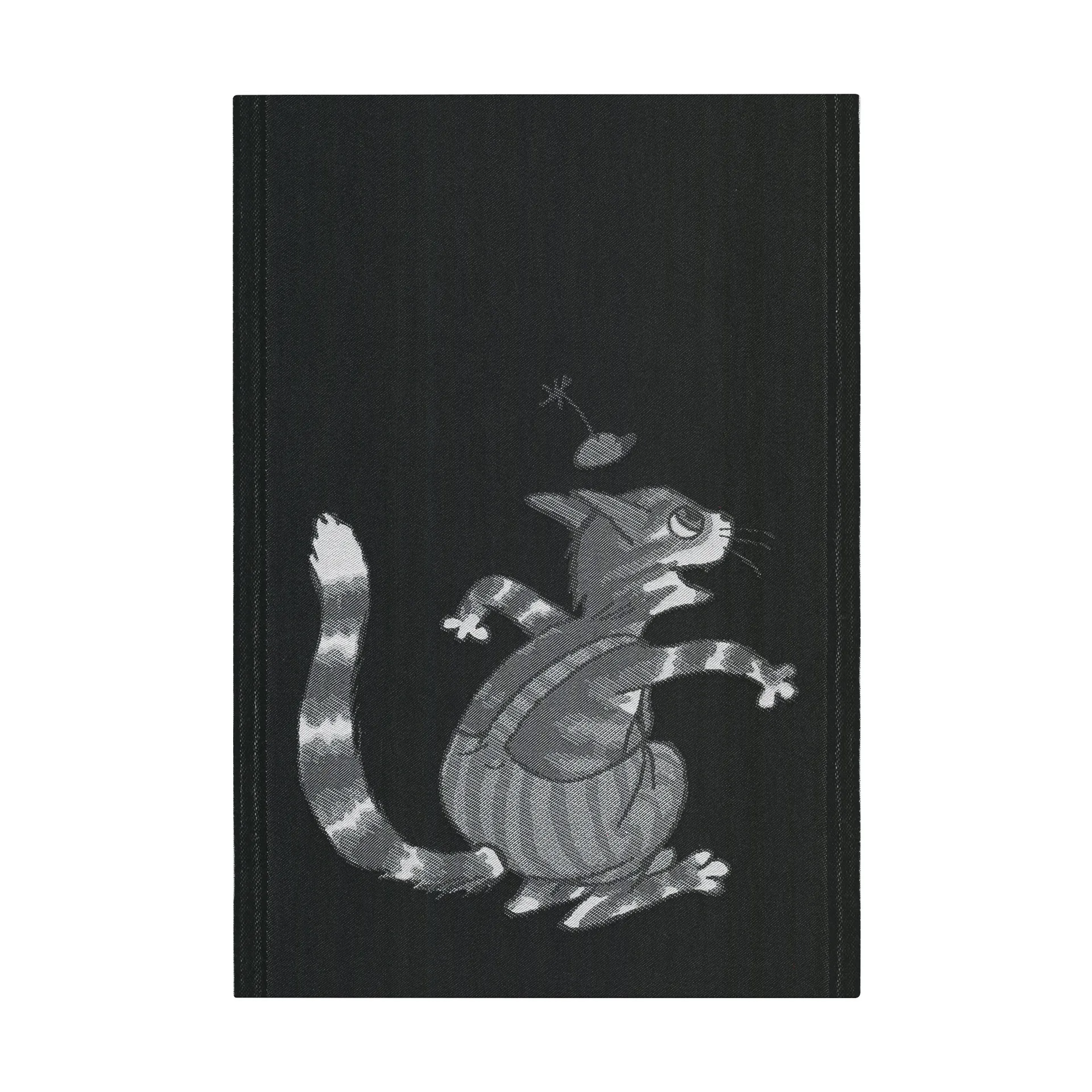 Pettson & Findus kökshandduk svart-vit 35x50 cm, Busig Ekelund Linneväveri