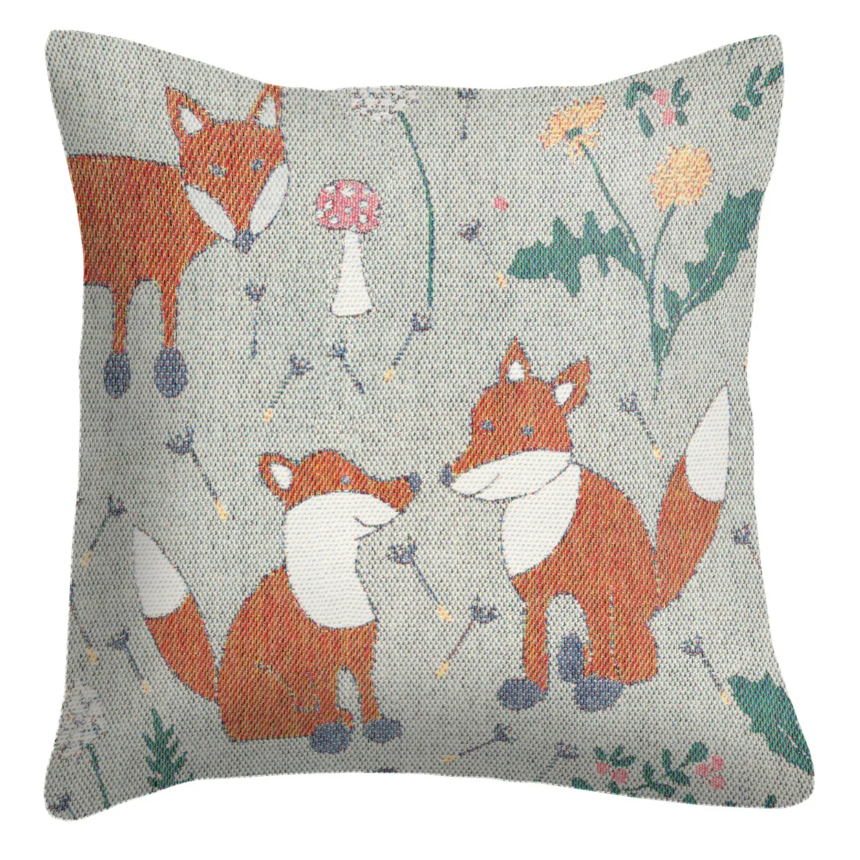 Ekelund Linneväveri Rävar kuddfodral 40x40 cm Multi