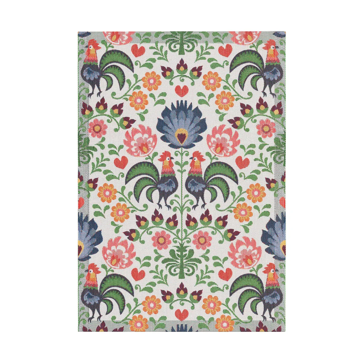 Ekelund Linneväveri Rooster kökshandduk 35x50 cm Multi