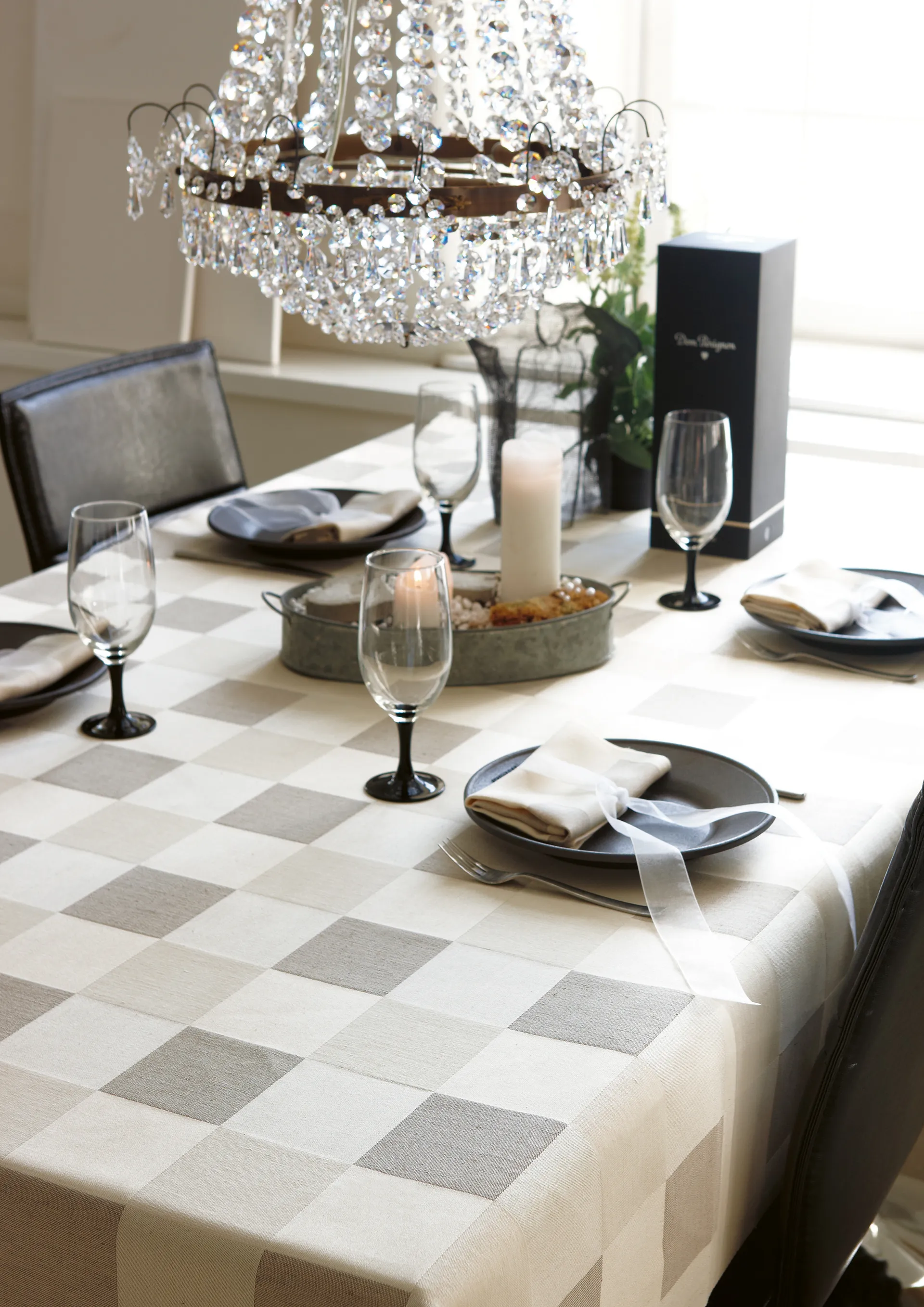 Schack bordsduk, 150x350 cm Ekelund Linneväveri