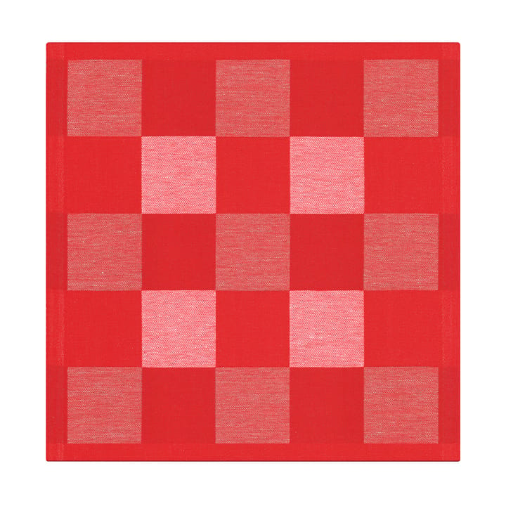 Schack servett röd - 35x35 cm - Ekelund Linneväveri