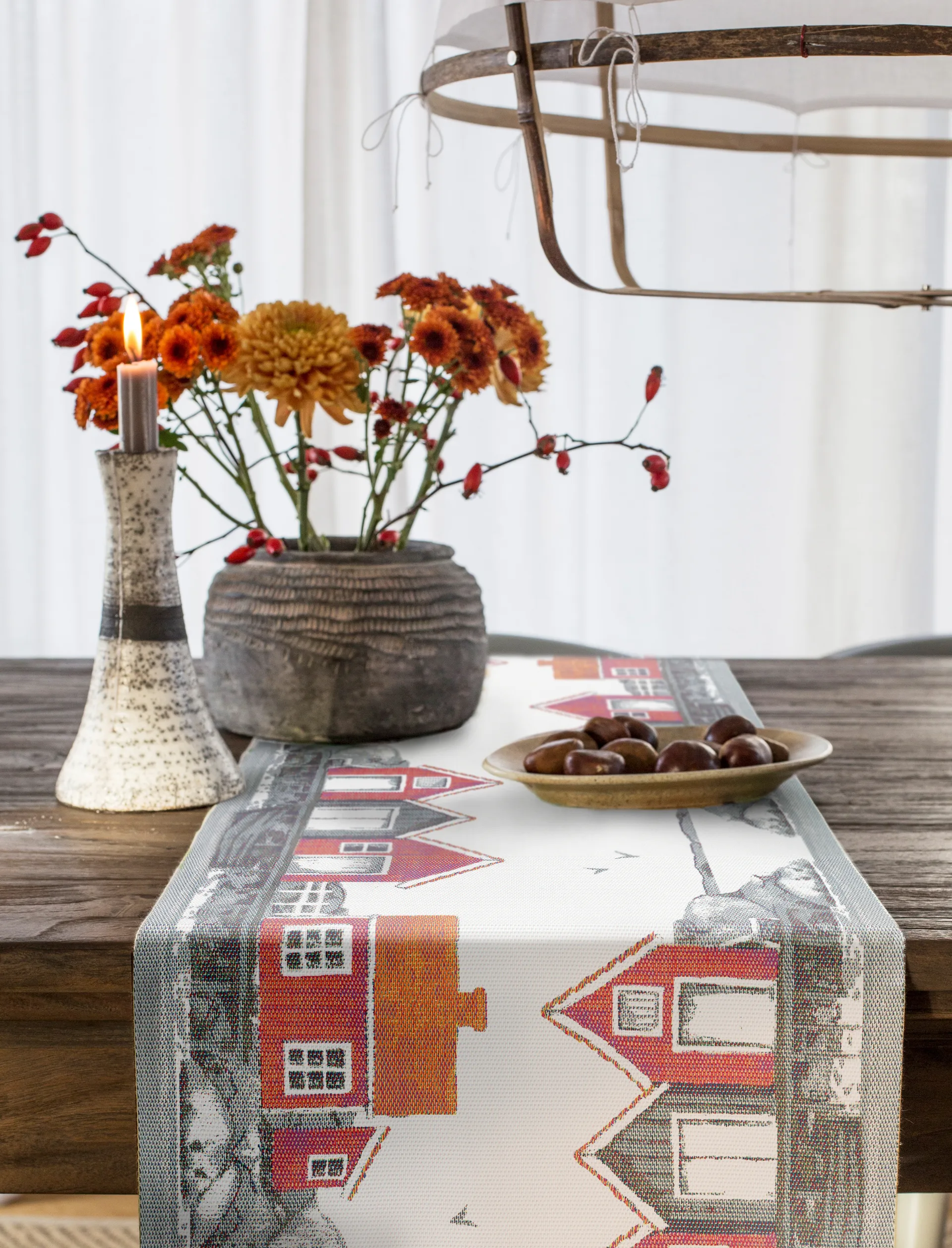 Skärgård bordslöpare 35x120 cm, Multi Ekelund Linneväveri