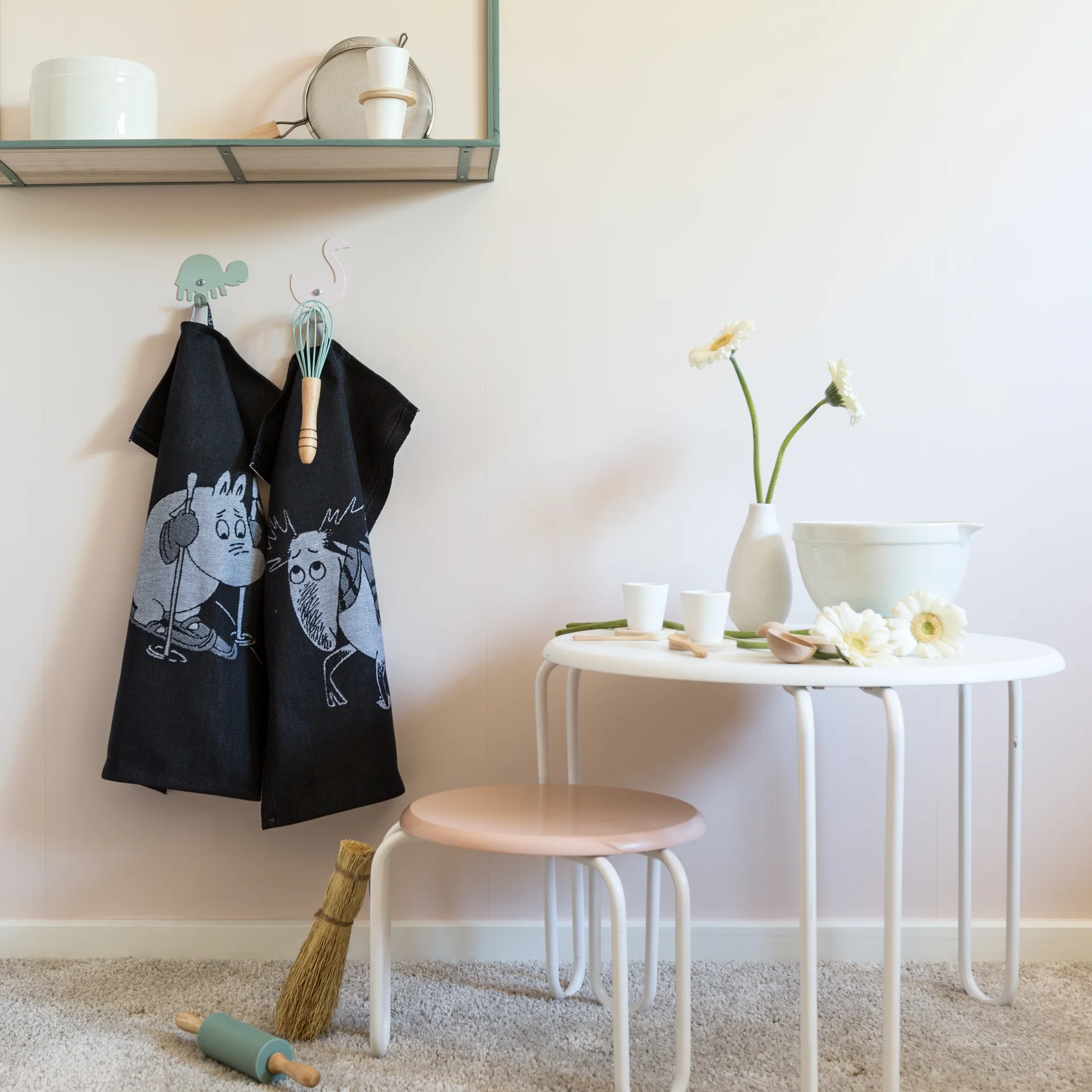 Skiing kökshandduk 35x50 cm, Svart Ekelund Linneväveri