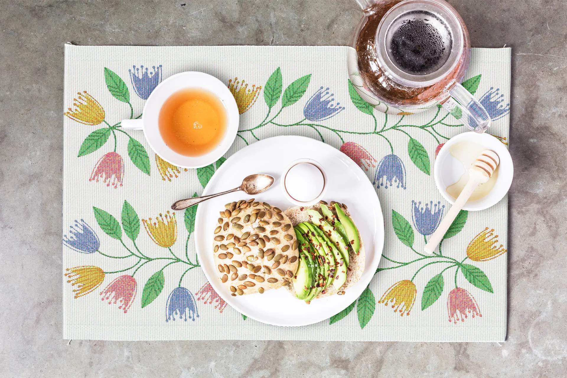 Stjärnflocka bordstablett, 35x48 cm Ekelund Linneväveri