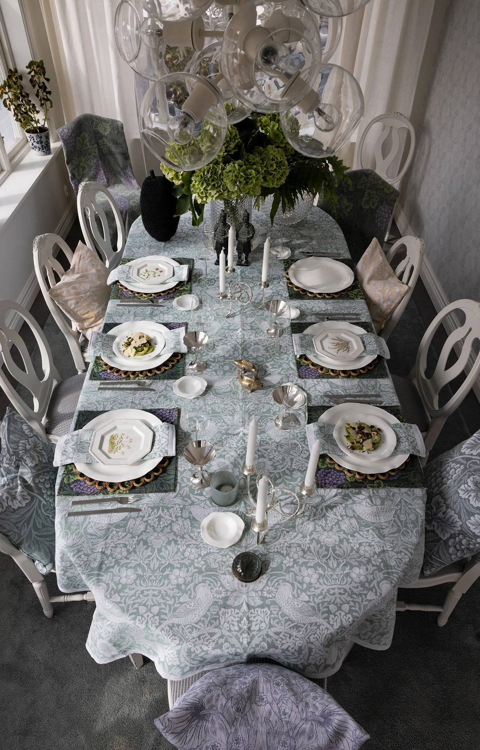 Strawberry Thief tygservett 35x35 cm, Grön Ekelund Linneväveri