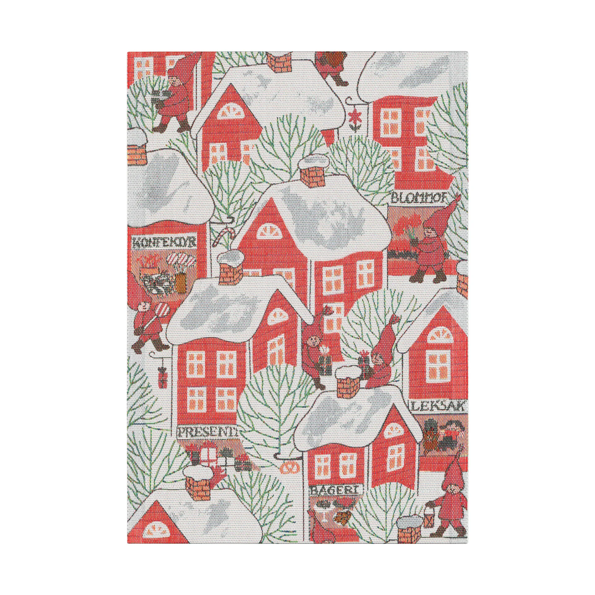 Tomtebyn kökshandduk 35x50 cm, Röd Ekelund Linneväveri