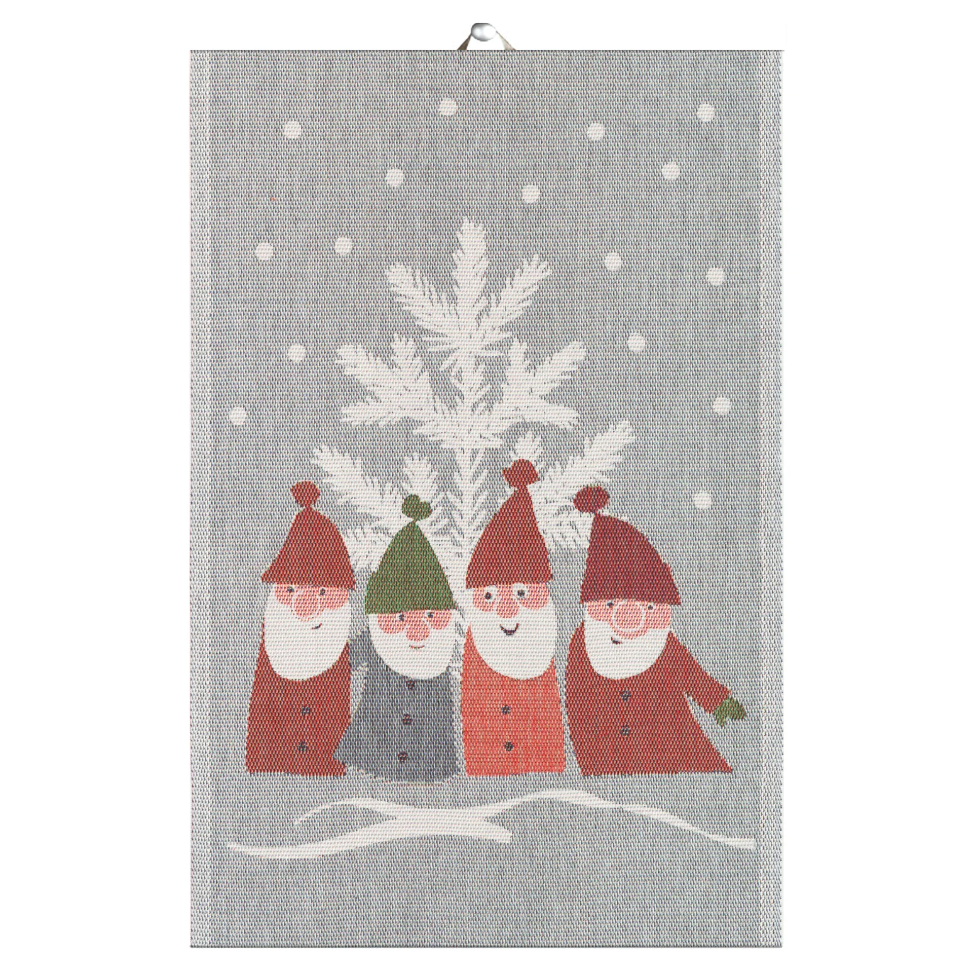 Tomtemöte kökshandduk 40x60 cm, Grå-vit Ekelund Linneväveri