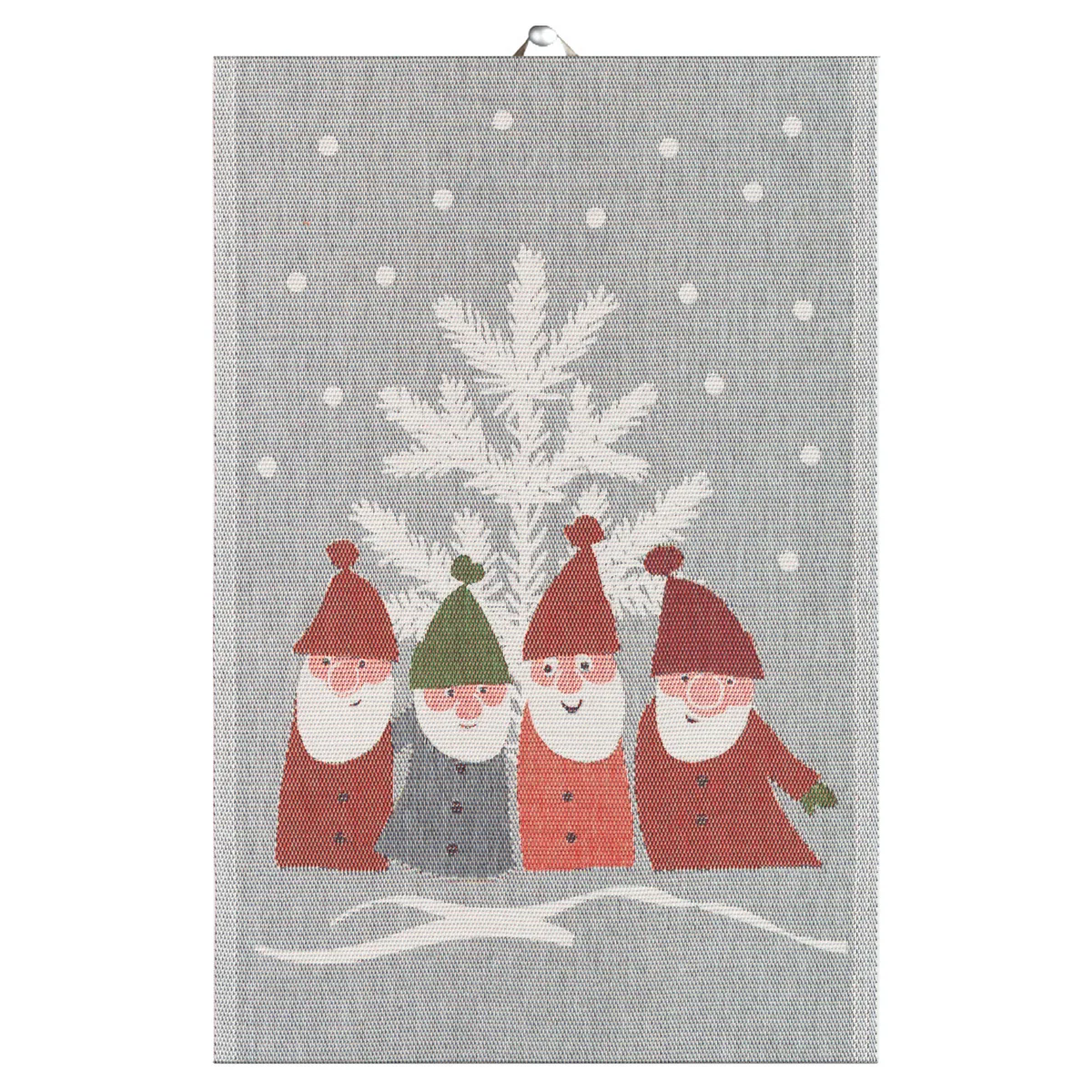 Ekelund Linneväveri Tomtemöte kökshandduk 40x60 cm Grå-vit