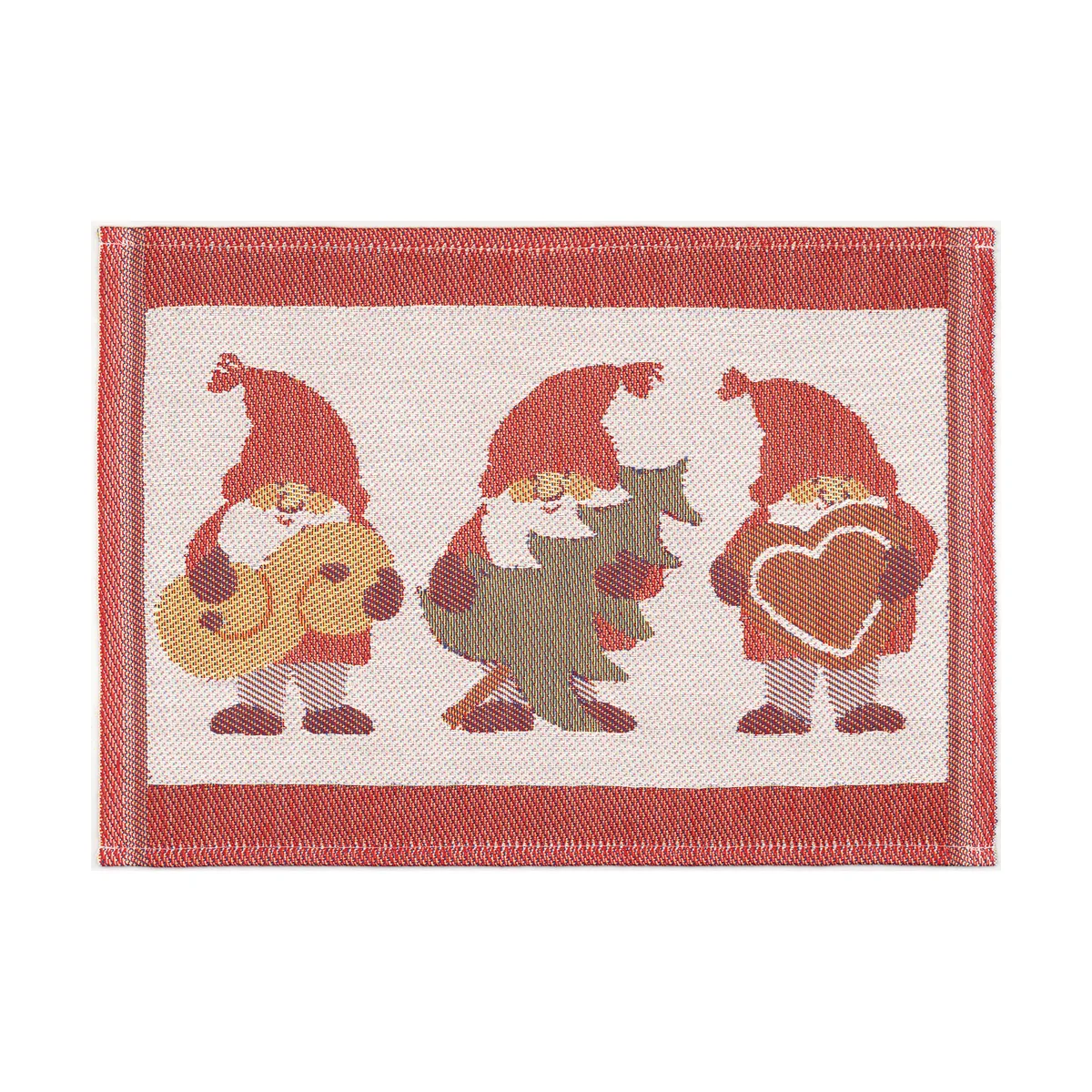 Ekelund Linneväveri Tomtemys diskduk 35x25 cm Röd