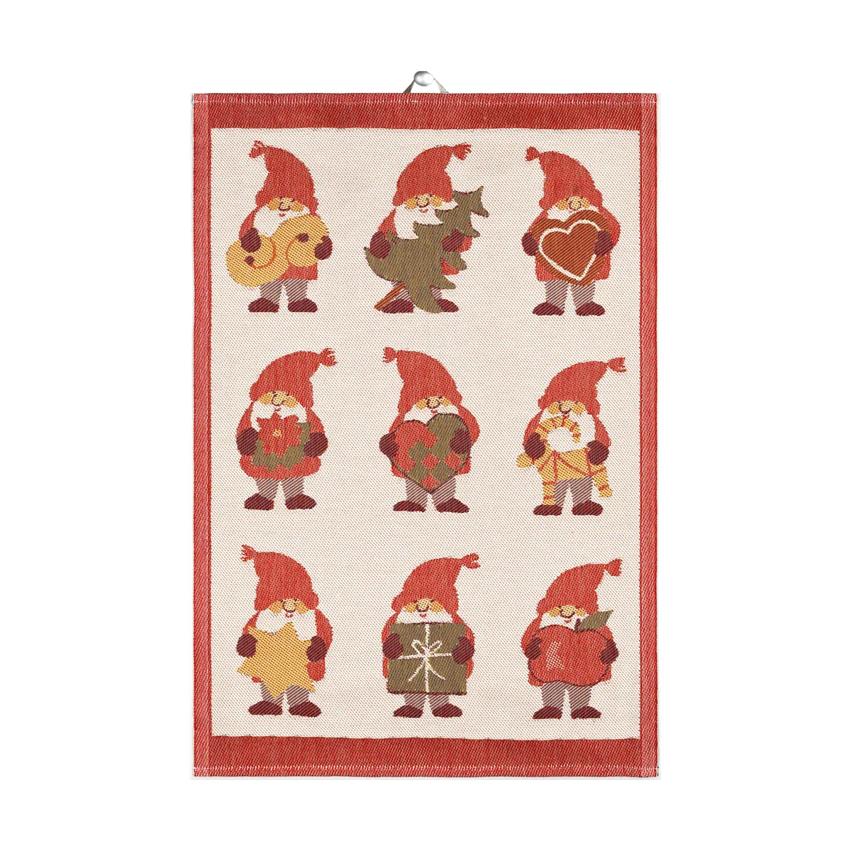 Ekelund Linneväveri Tomtemys kökshandduk 35x50 cm Röd