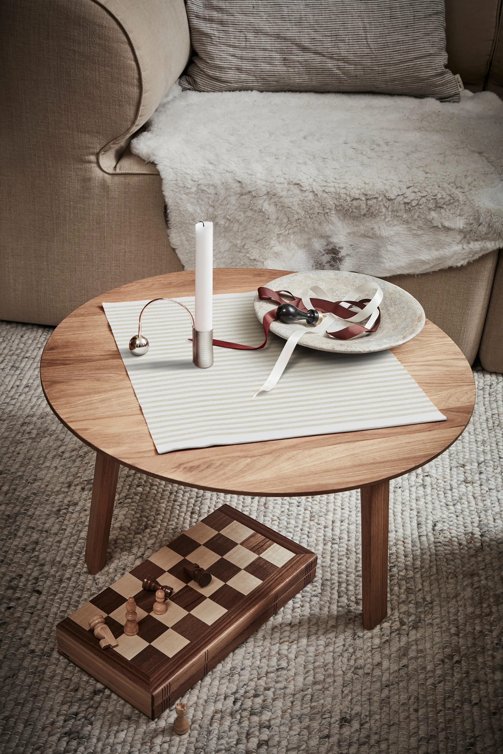 Tvärs servett 50x50 cm, Oblekt Ekelund Linneväveri