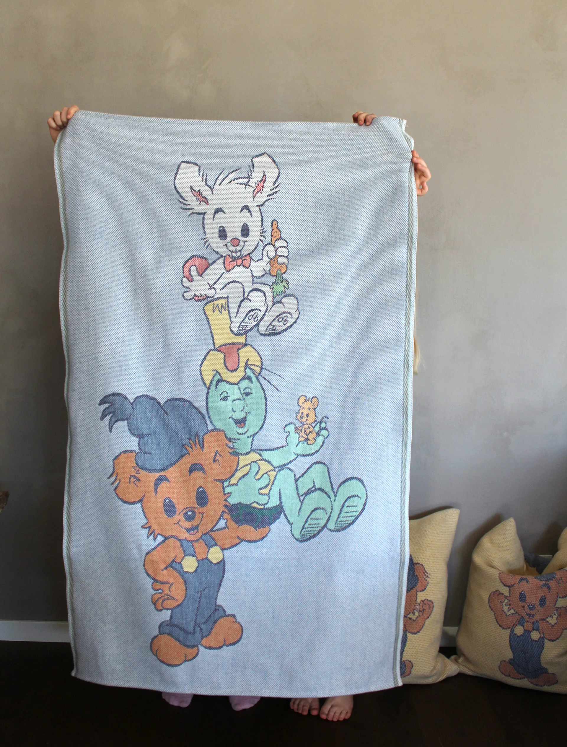 Vänner barnfilt 72x105 cm, Blå Ekelund Linneväveri