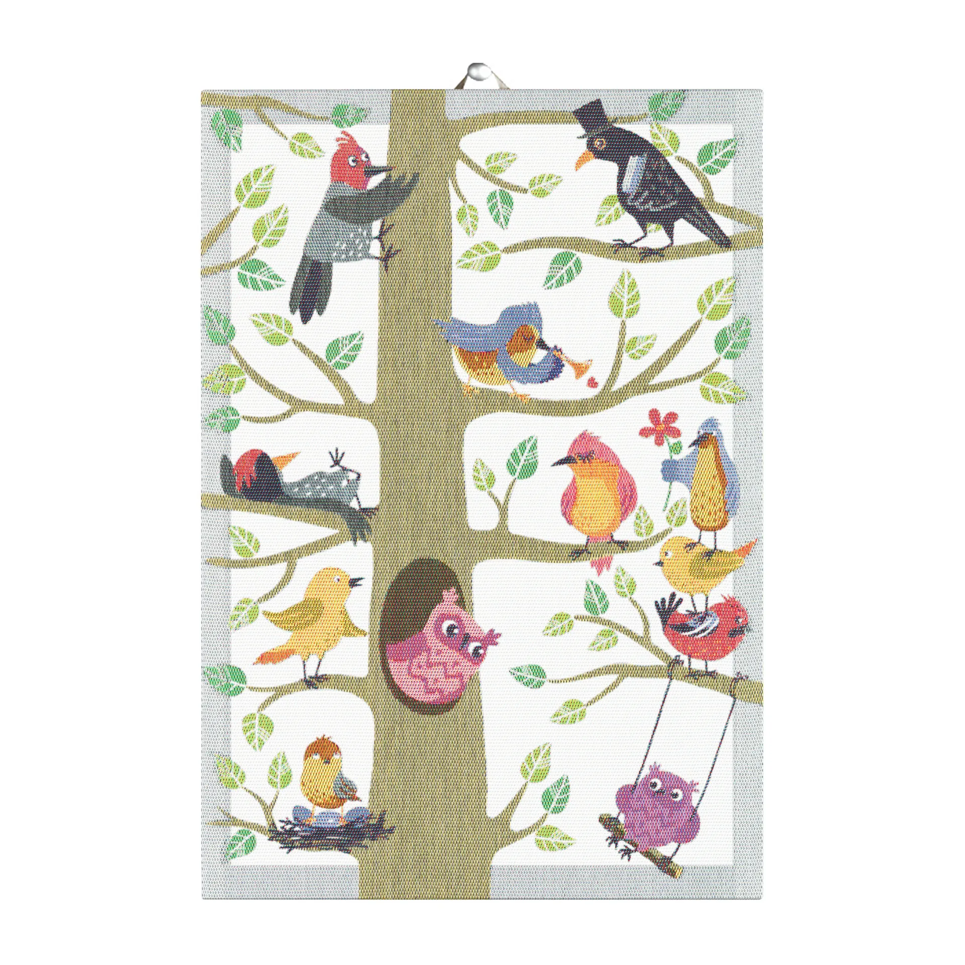 Vårfåglar kökshandduk, 35x50 cm Ekelund Linneväveri