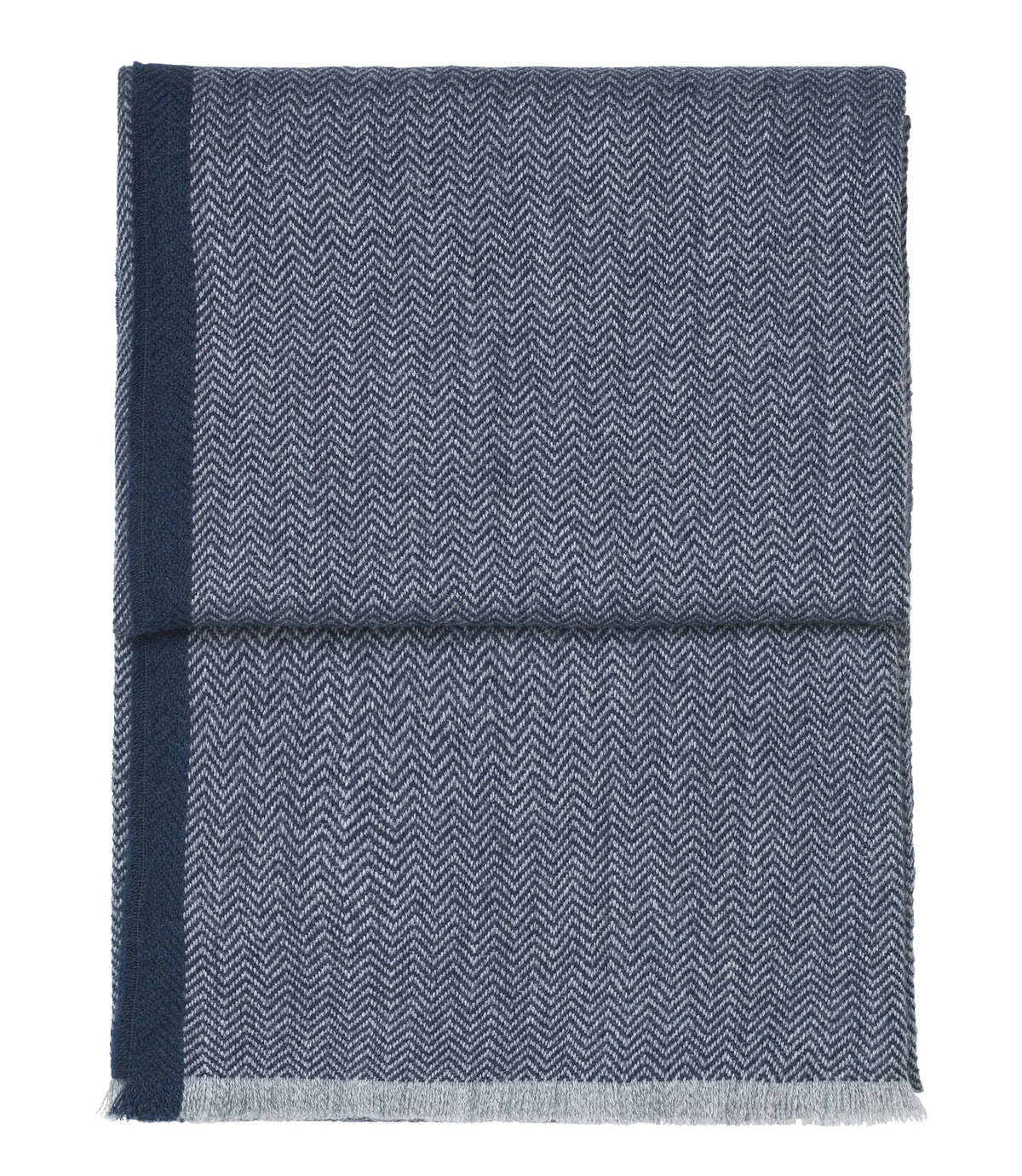 Elvang Denmark Herringbone pläd 130x190 cm Dark blue-grey