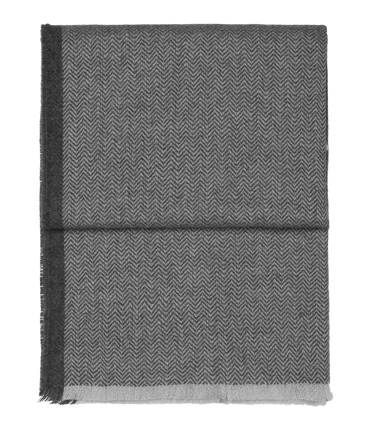 Elvang Denmark Herringbone pläd 130x190 cm Light grey-grey