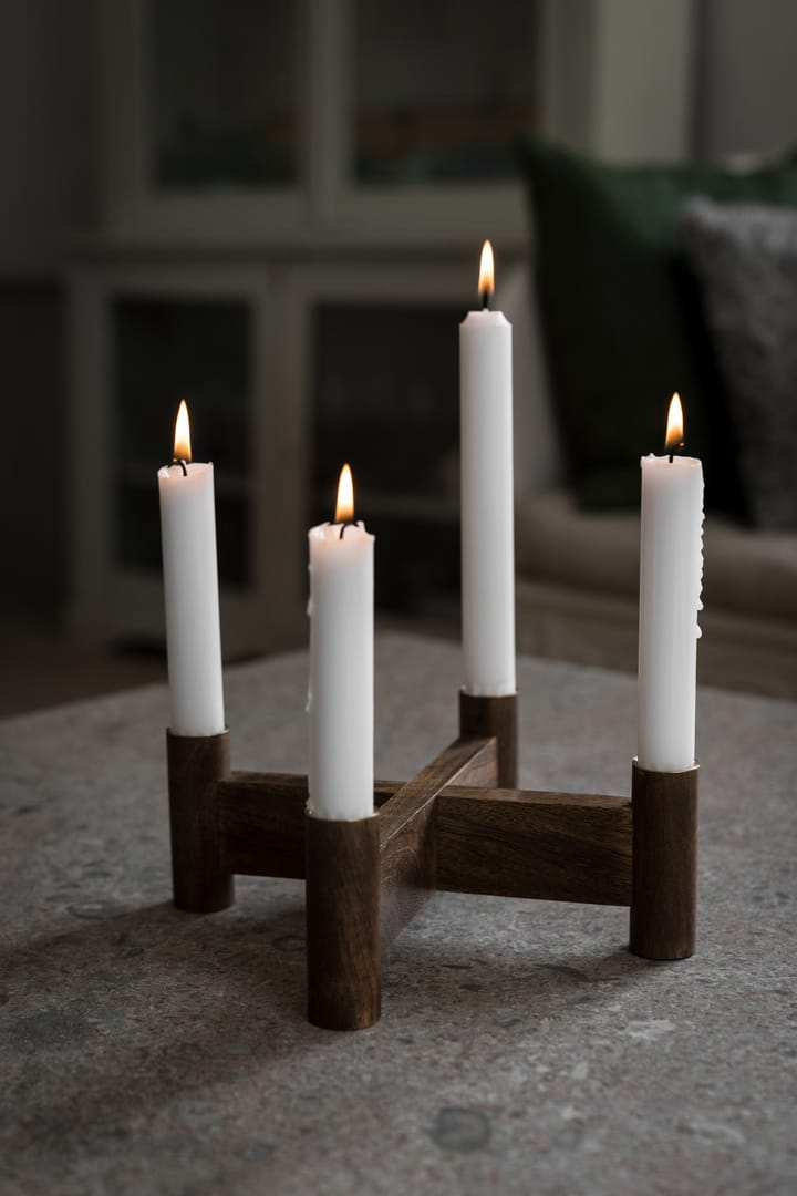 Ernst adventsljusstake Ø22x8 cm, Mörkbrun ERNST