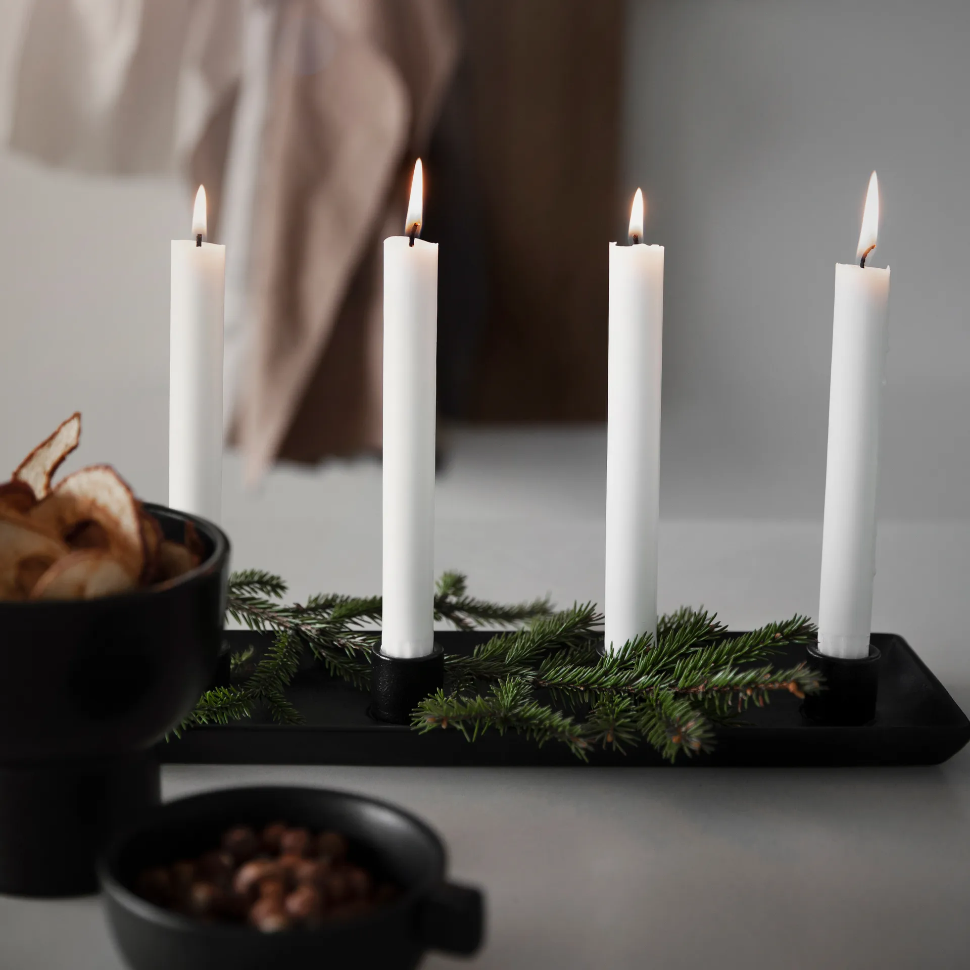 Ernst adventsljusstake rektangulär, Svart ERNST