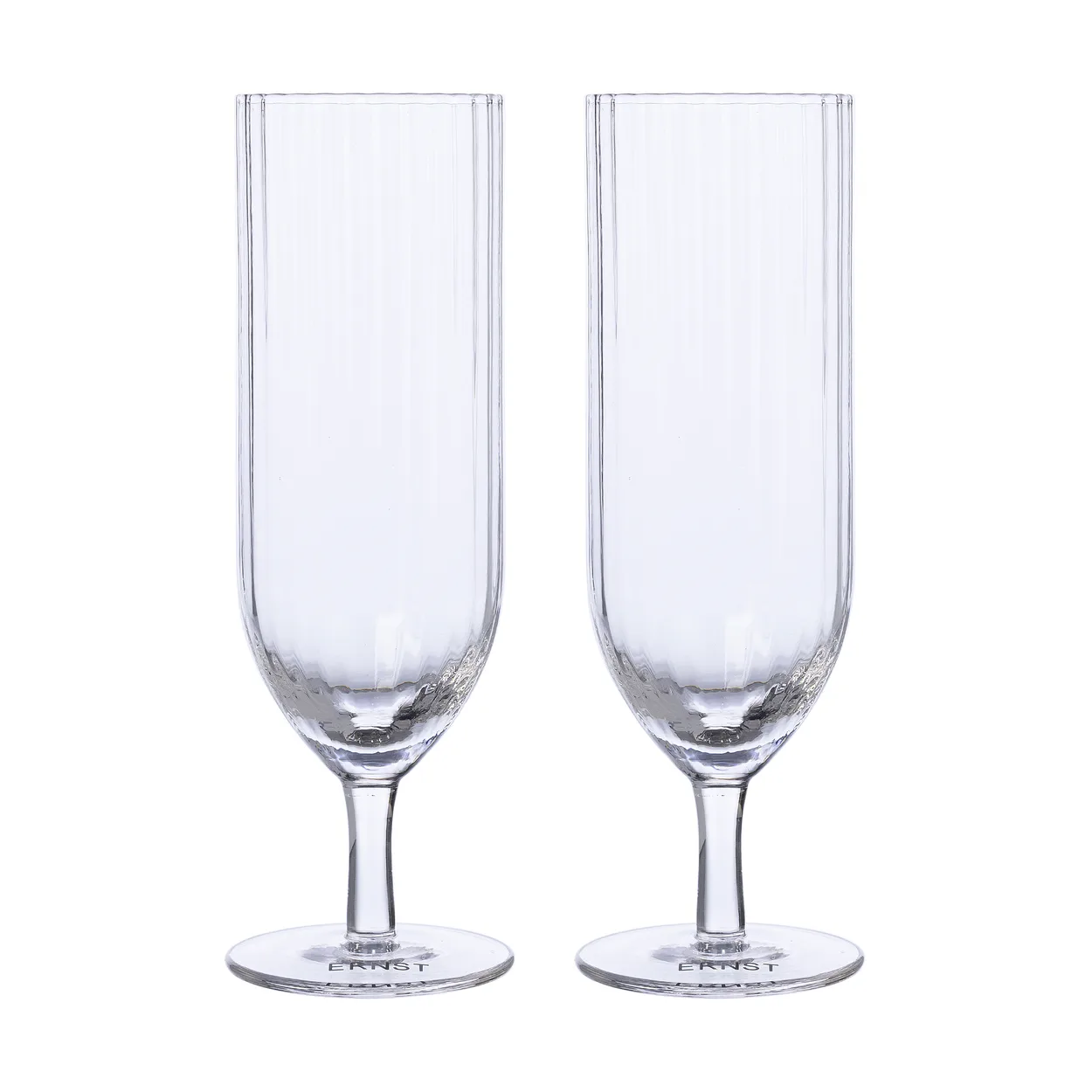 Ernst champagneglas räfflad 2-pack Klar | Skandinavisk Design | Champagneglas | Transparent