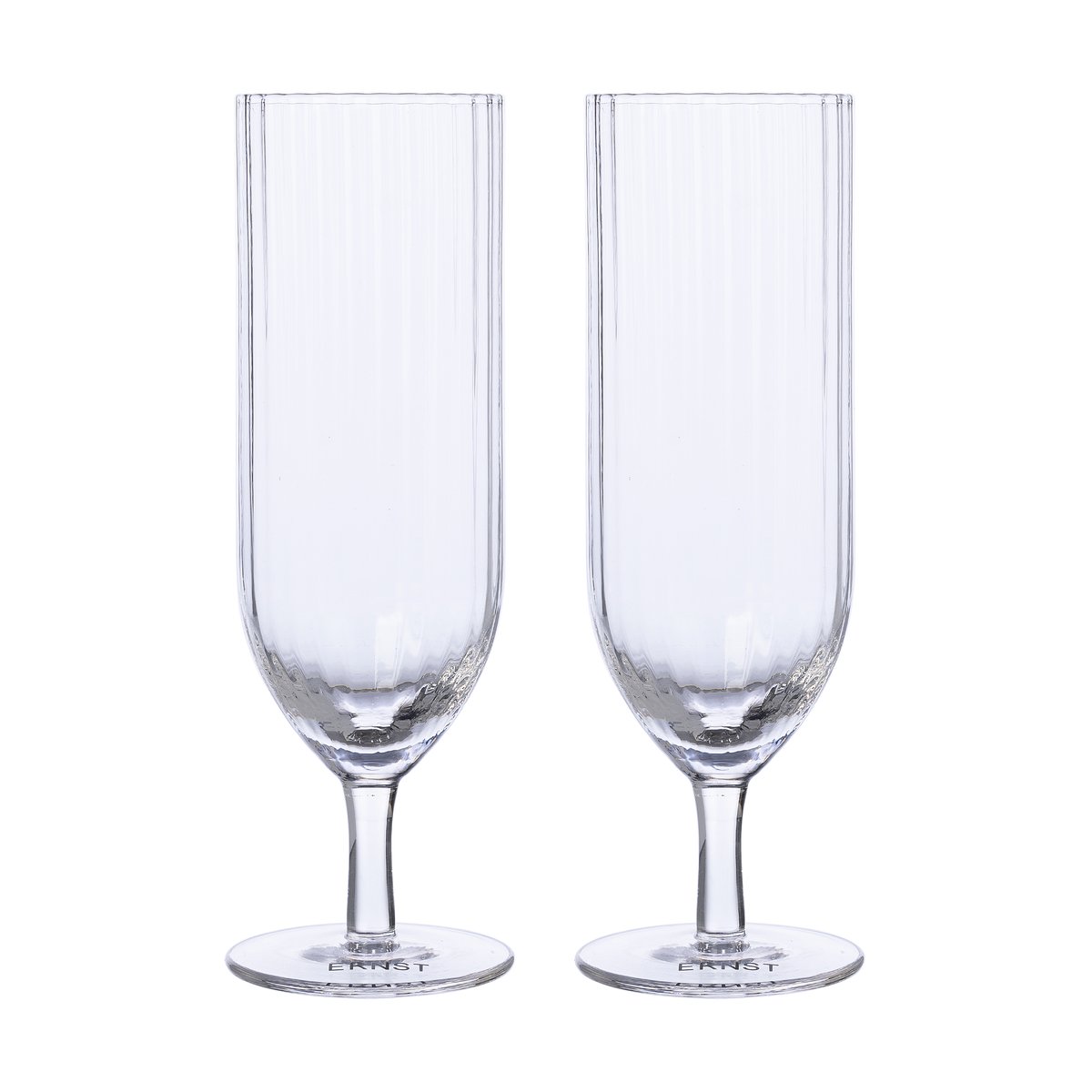 Ernst champagneglas räfflad 2-pack Klar | Skandinavisk Design | Champagneglas | Transparent