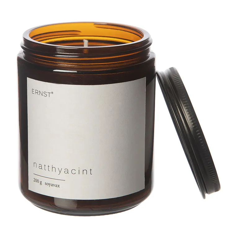 ERNST Ernst doftljus i glas med lock Ø9 cm Natthyacint