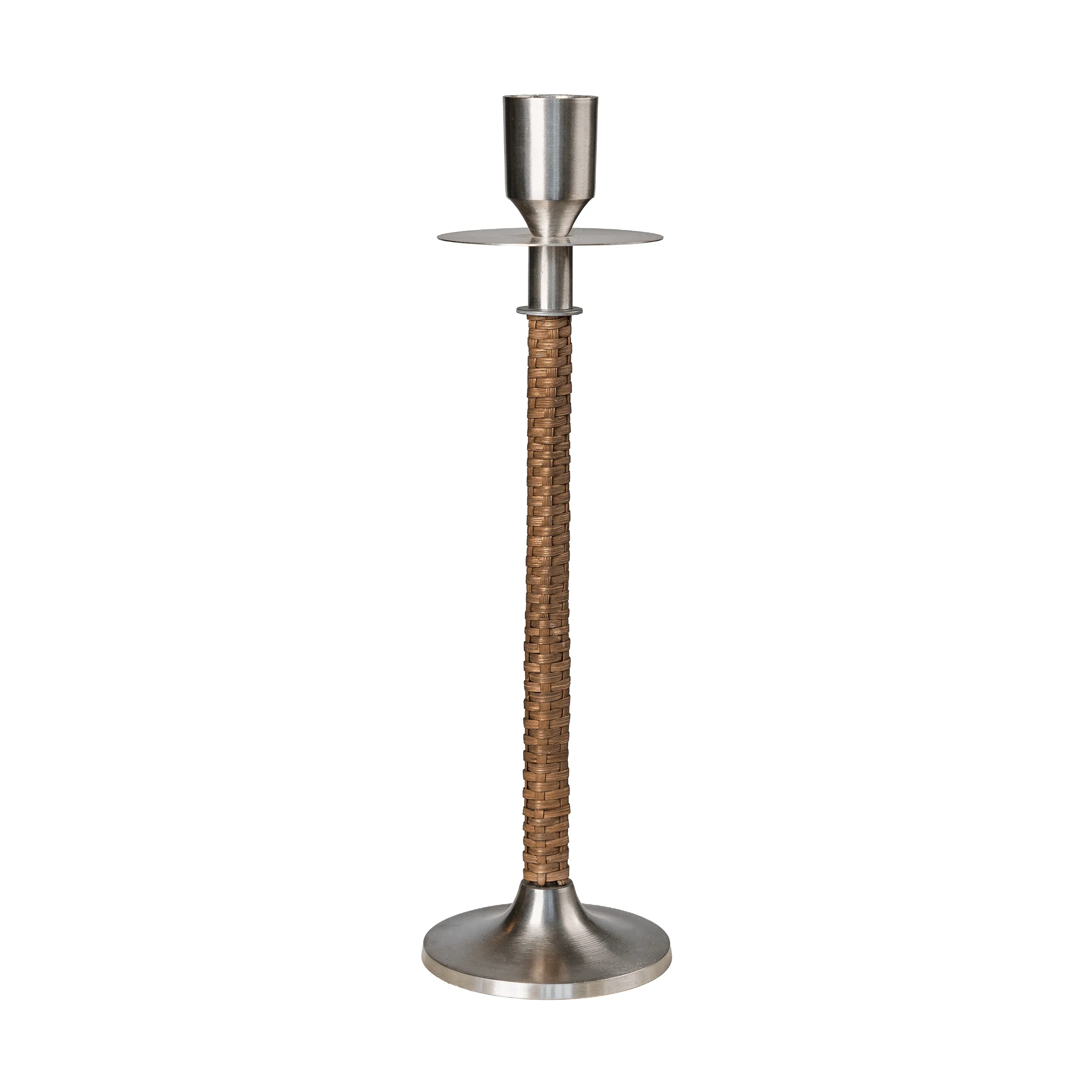 Ernst flätad ljusstake, Borstad stål, Ø8x25 cm