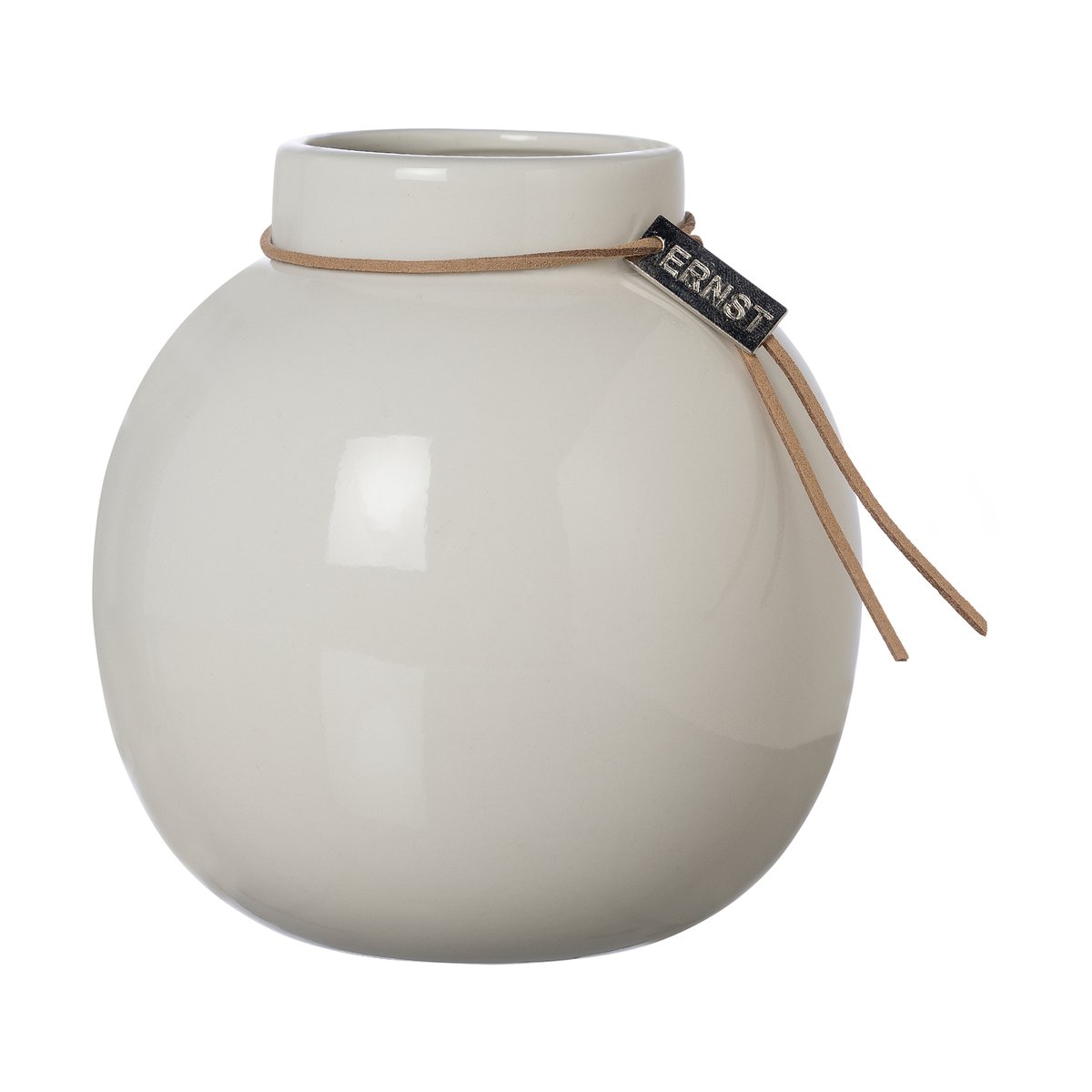 Ernst glaserad vas vit Ø22 cm | Skandinavisk Design | Vaser | Vit