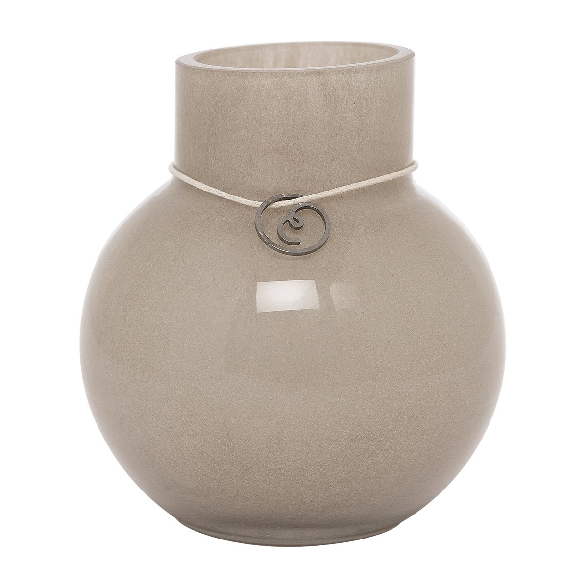 Ernst glasvas rund beige H10 cm Ø9 cm | Skandinavisk Design | Vaser | Beige