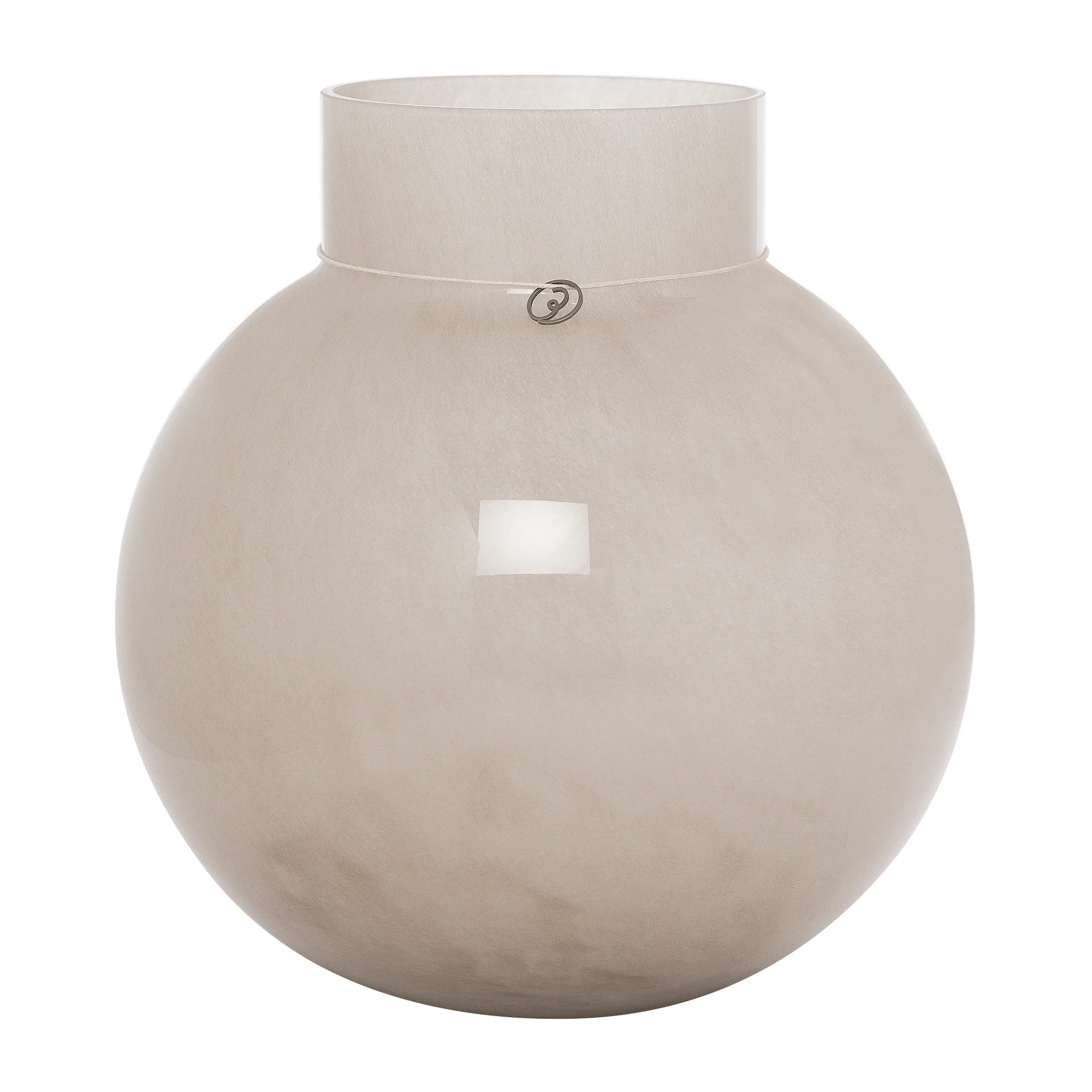 Ernst glasvas rund beige, H25 cm Ø24 cm