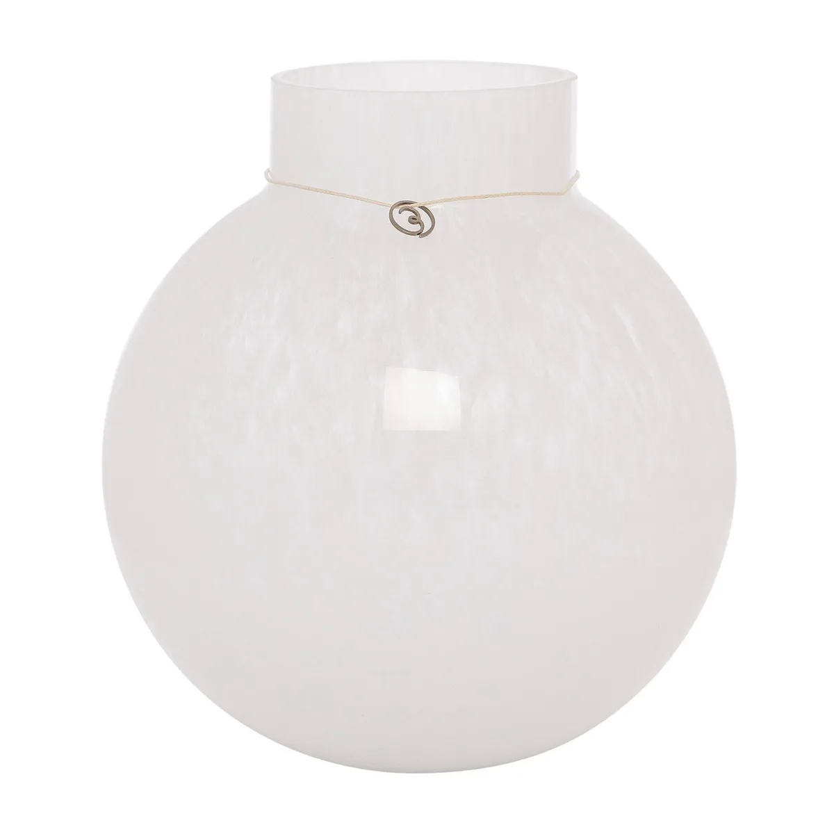 ERNST Ernst glasvas rund vit H22 cm Ø21 cm