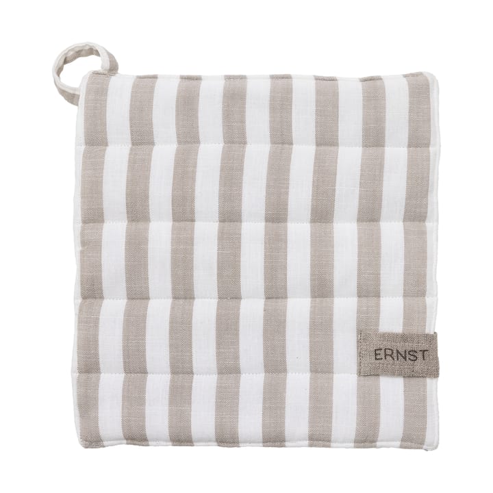 Ernst grytlapp bred rand 23x25 cm - Beige-vit rand - ERNST