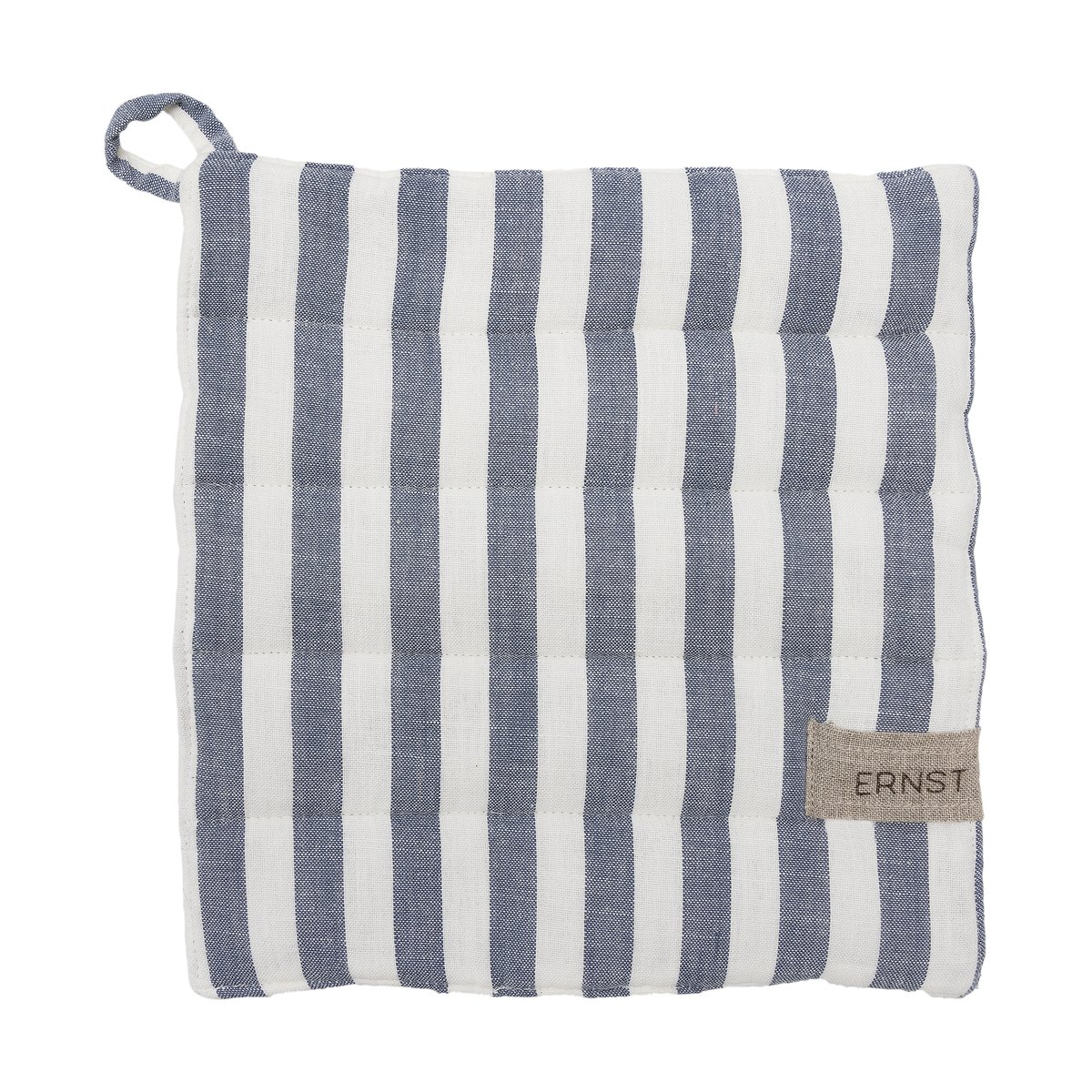 Ernst grytlapp bred rand 23x25 cm Blå-vit | Skandinavisk Design | Grytlappar & Grytvantar | Blå