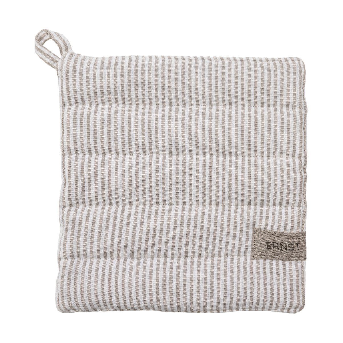 Ernst grytlapp randig 23x25 cm Beige-vit rand | Skandinavisk Design | Grytlappar & Grytvantar | Beige