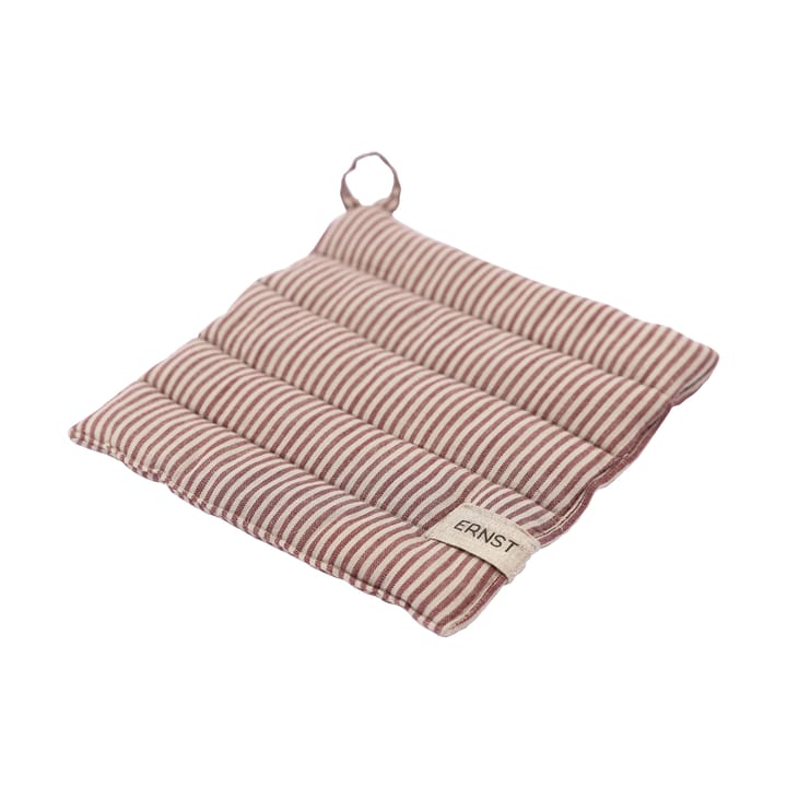 Ernst grytlapp randig 23x25 cm - Röd-beige - ERNST