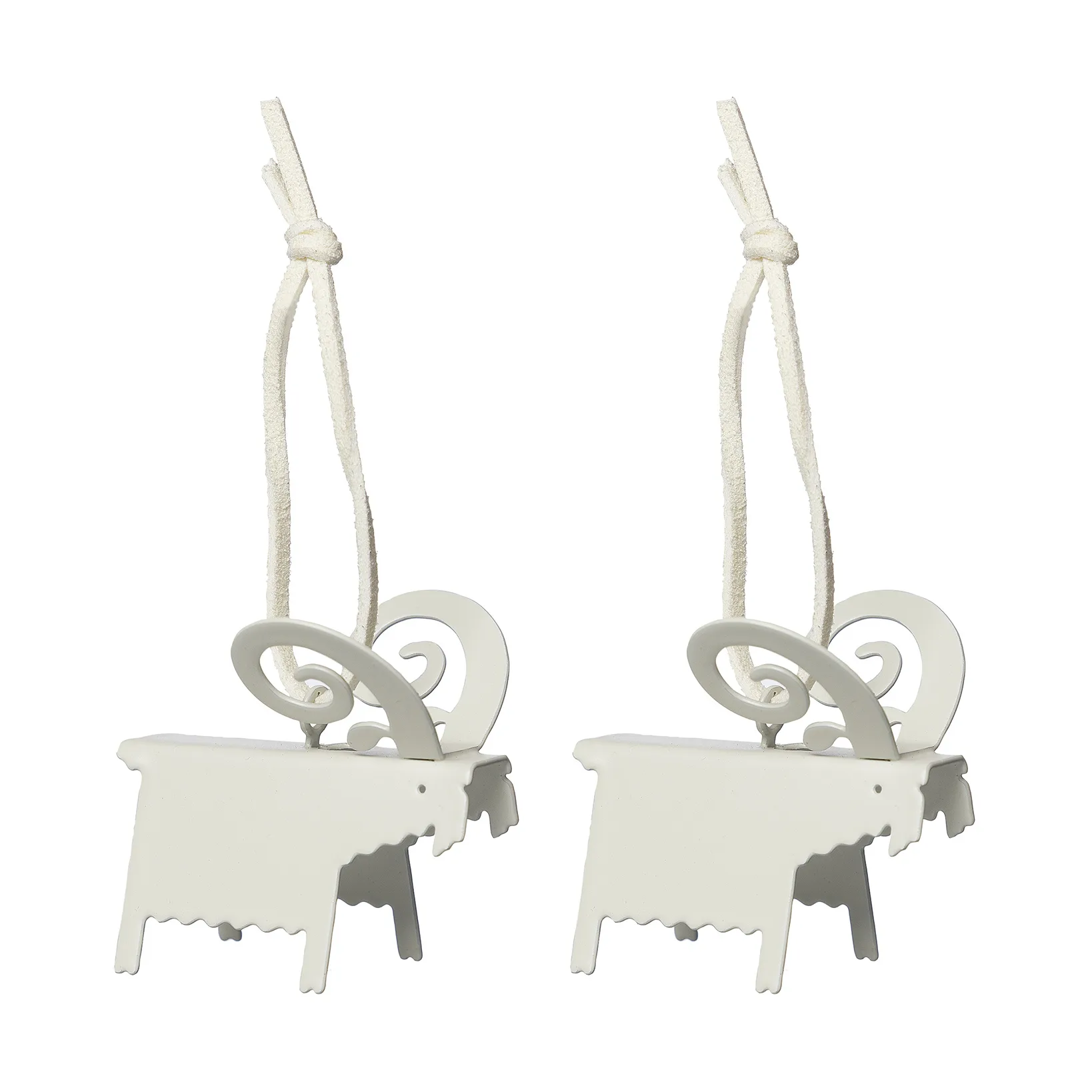 Ernst julhänge bock 2-pack, Vit 7 cm ERNST