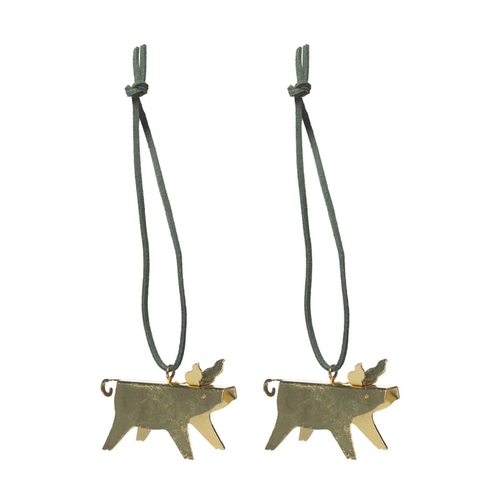 Ernst julhänge gris 2-pack, Mässing 5 cm ERNST